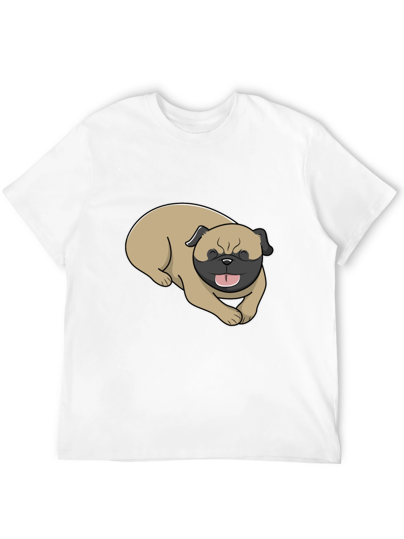 Mens Black T-Shirt with Pug Graphic