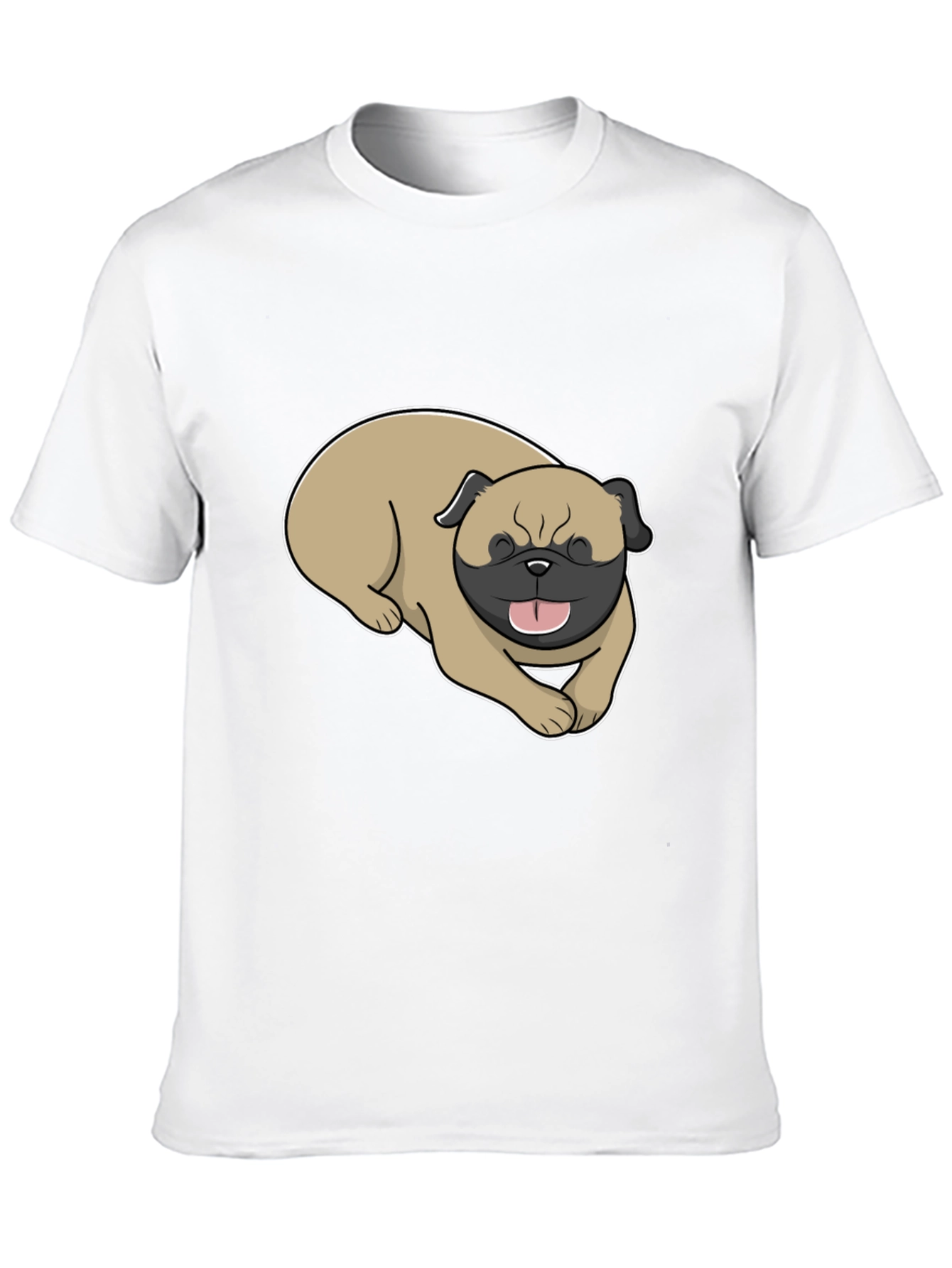 Mens Black T-Shirt with Pug Graphic