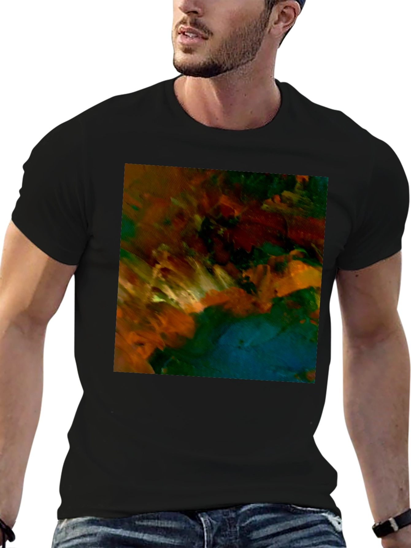 Abstract Art Black T-Shirt - Modern Style