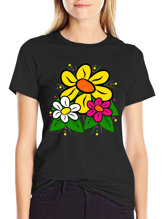 Floral Graphic Print Tee - Bold & Fun Design