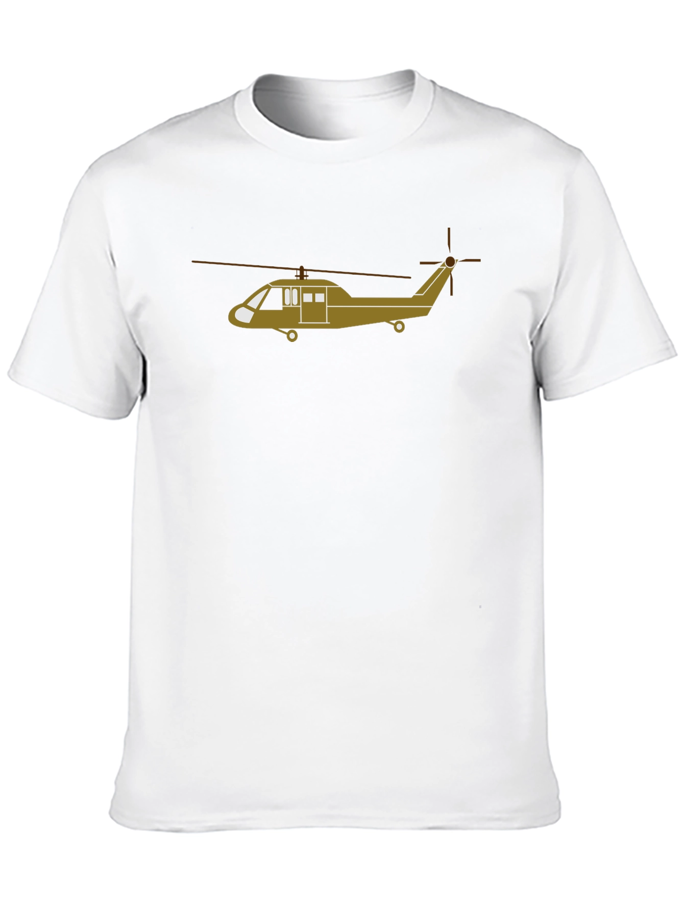 Helicopter Graphic Tee - Black Cotton T-Shirt