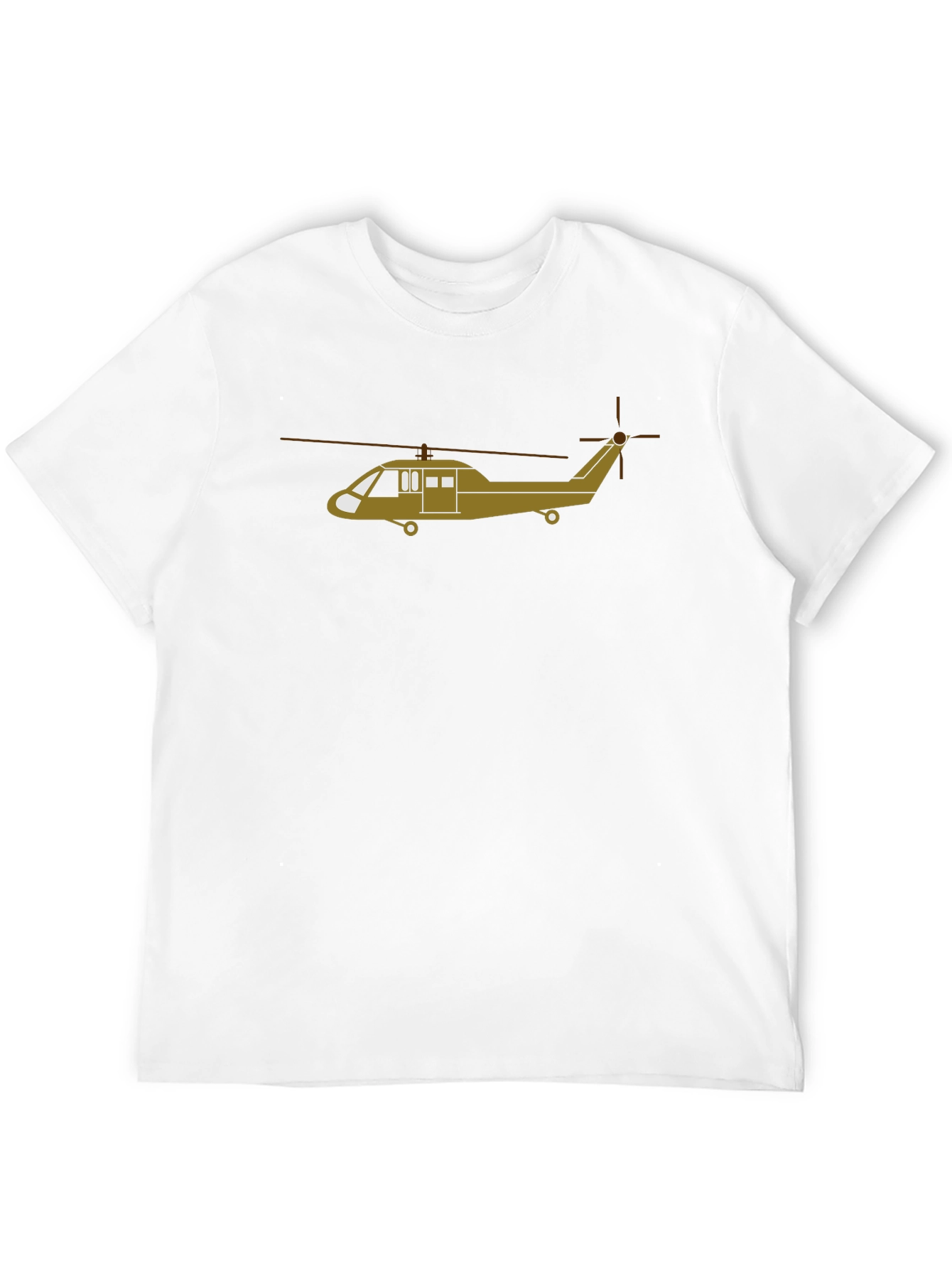Helicopter Graphic Tee - Black Cotton T-Shirt