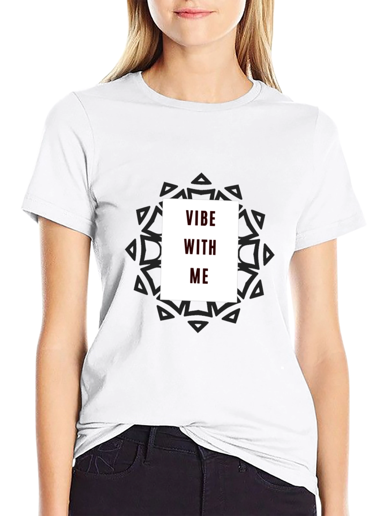 Vibe With Me Graphic T-Shirt - Black Casual Style