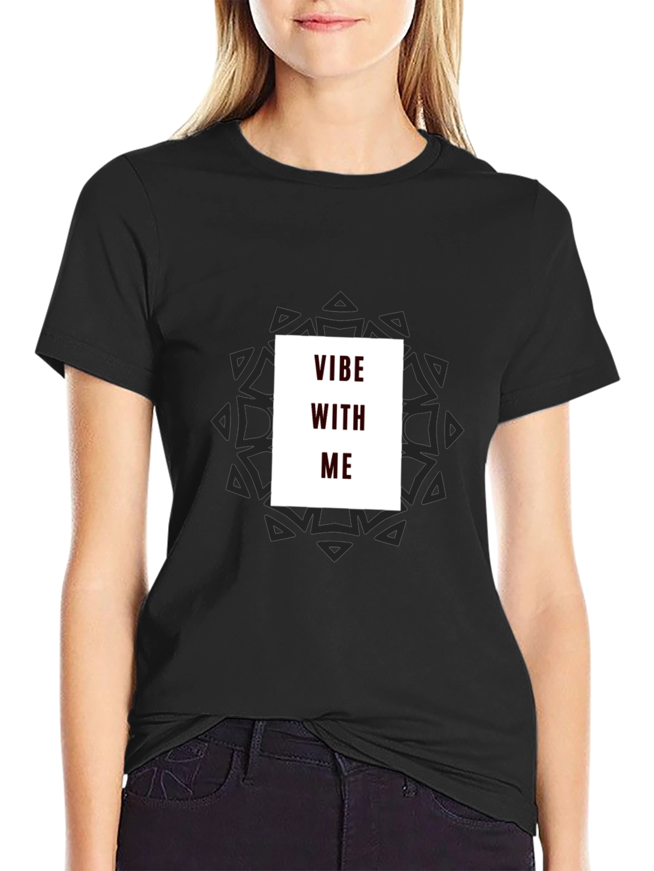 Vibe With Me Graphic T-Shirt - Black Casual Style