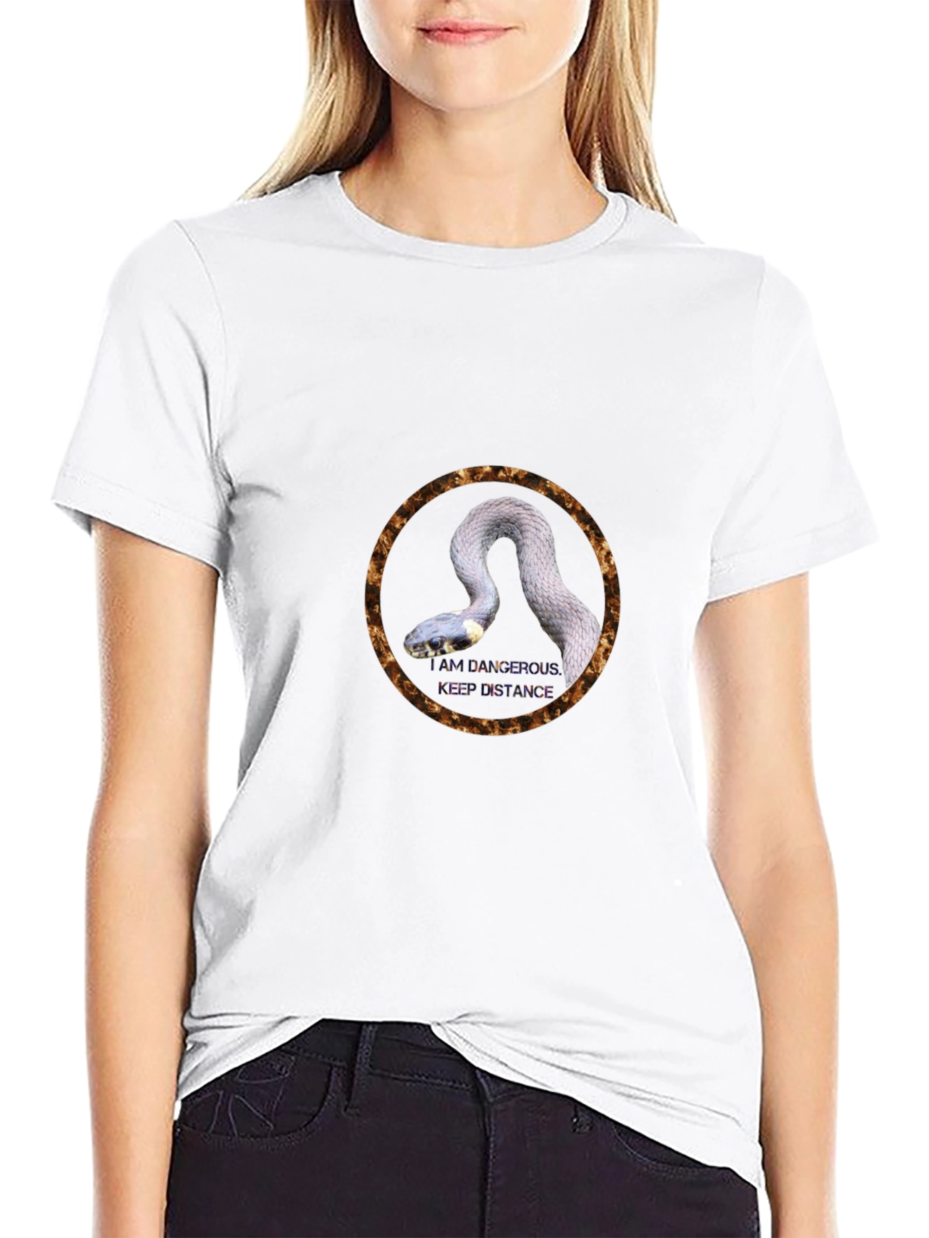 Snake Circle Graphic Tee - Unique Design T-Shirt
