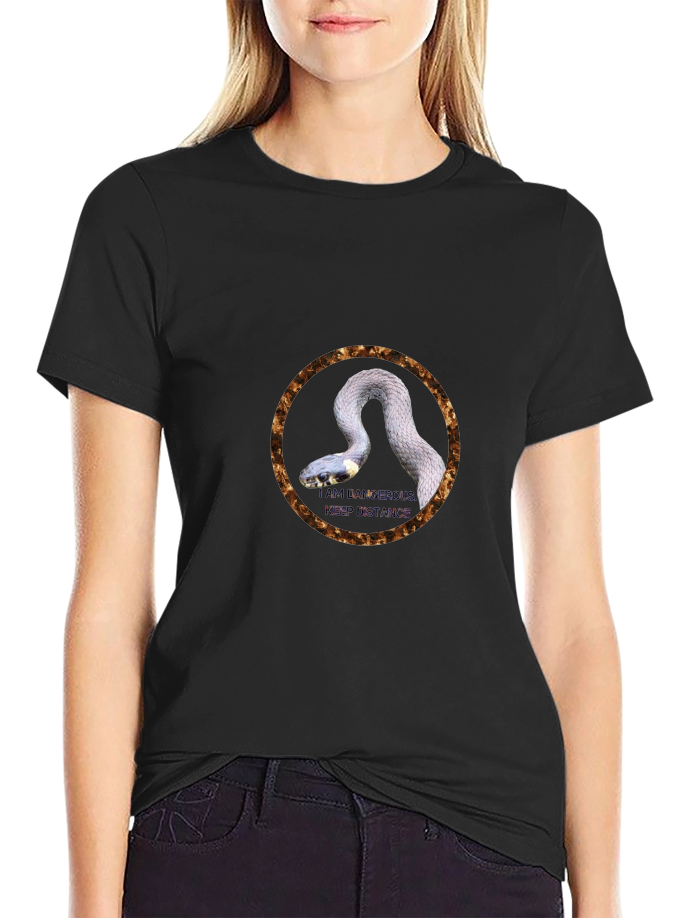 Snake Circle Graphic Tee - Unique Design T-Shirt