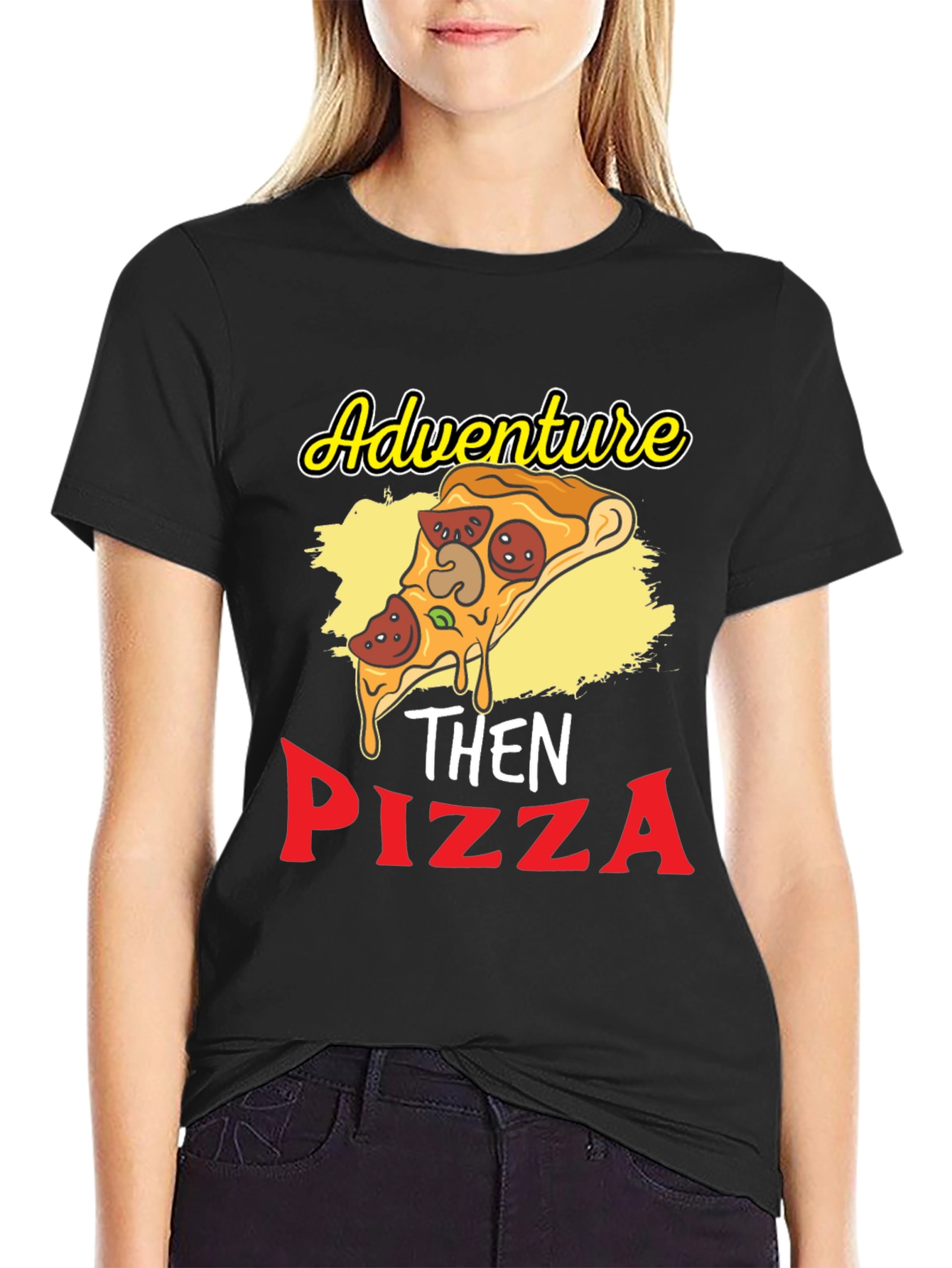 Adventure Then Pizza Graphic T-Shirt