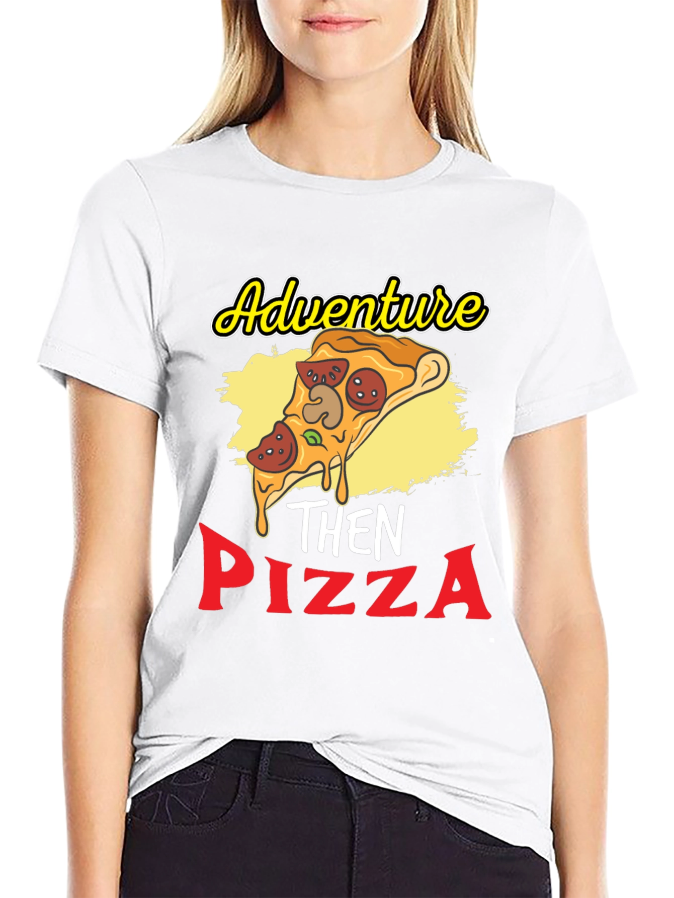 Adventure Then Pizza Graphic T-Shirt