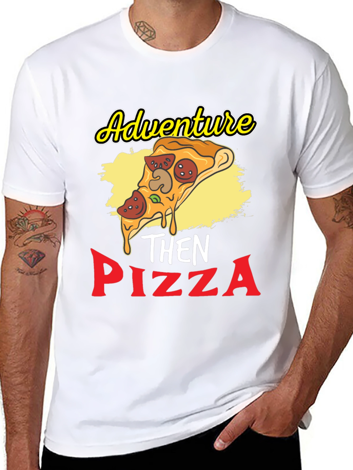 Adventure Then Pizza Graphic T-Shirt