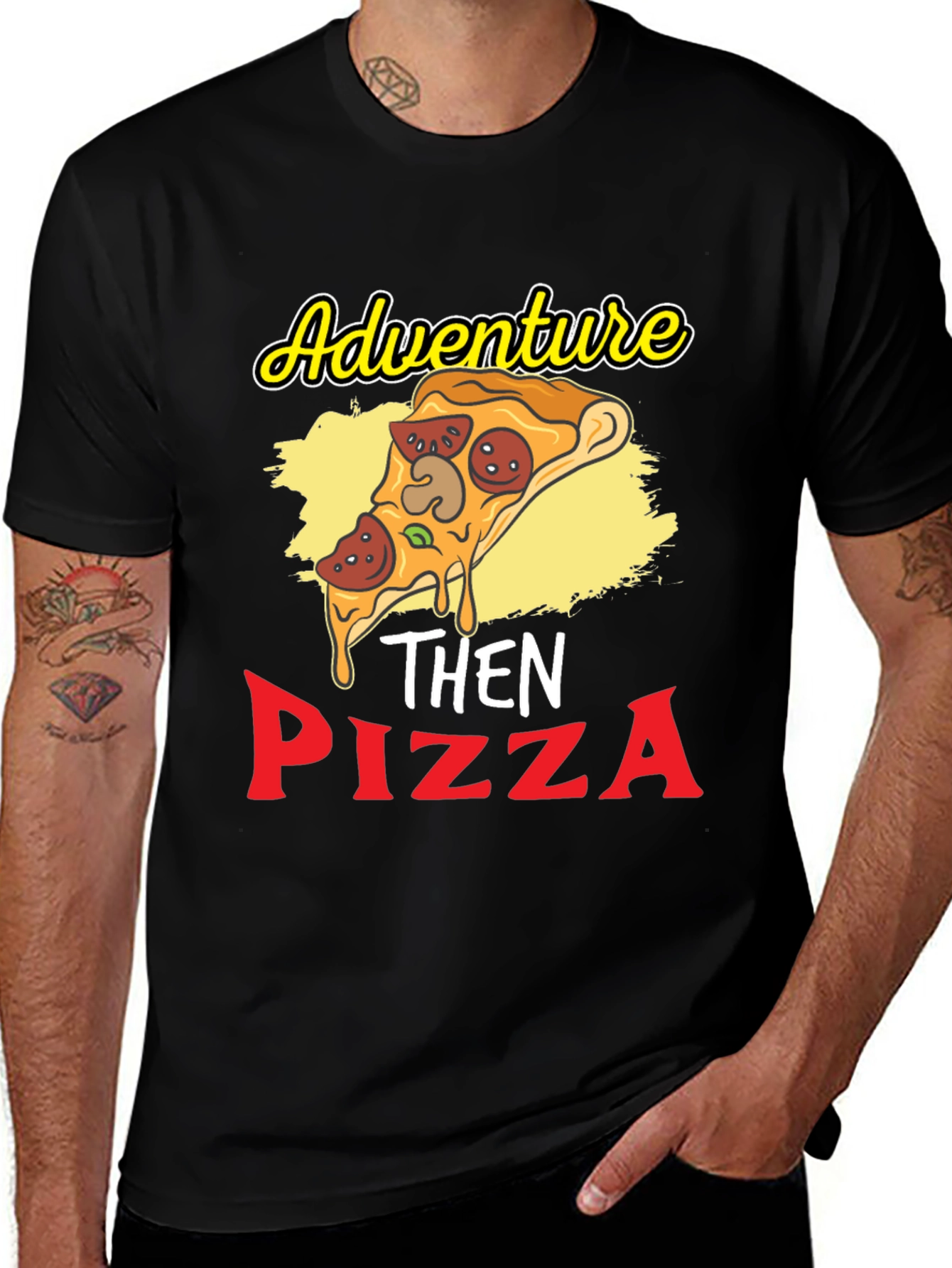 Adventure Then Pizza Graphic T-Shirt
