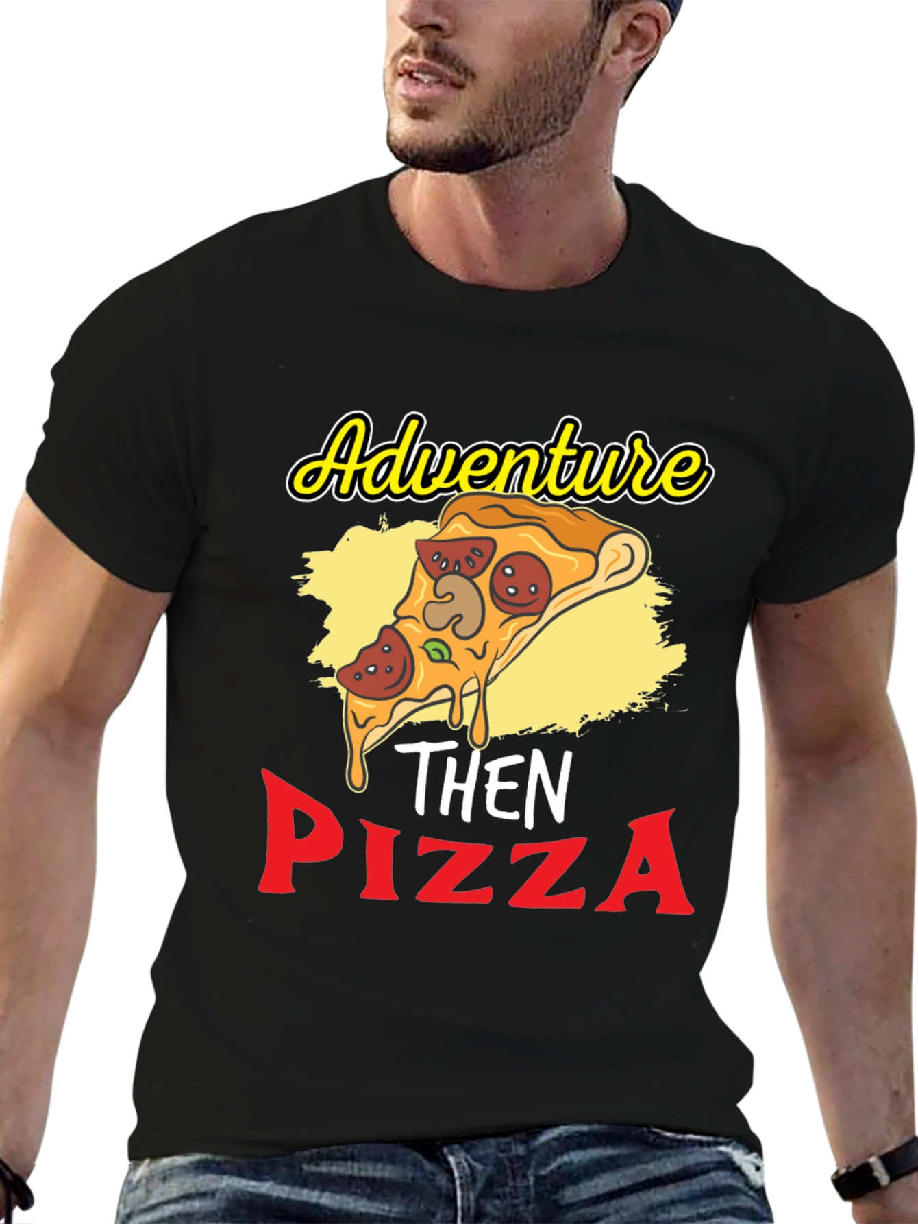 Adventure Then Pizza Graphic T-Shirt