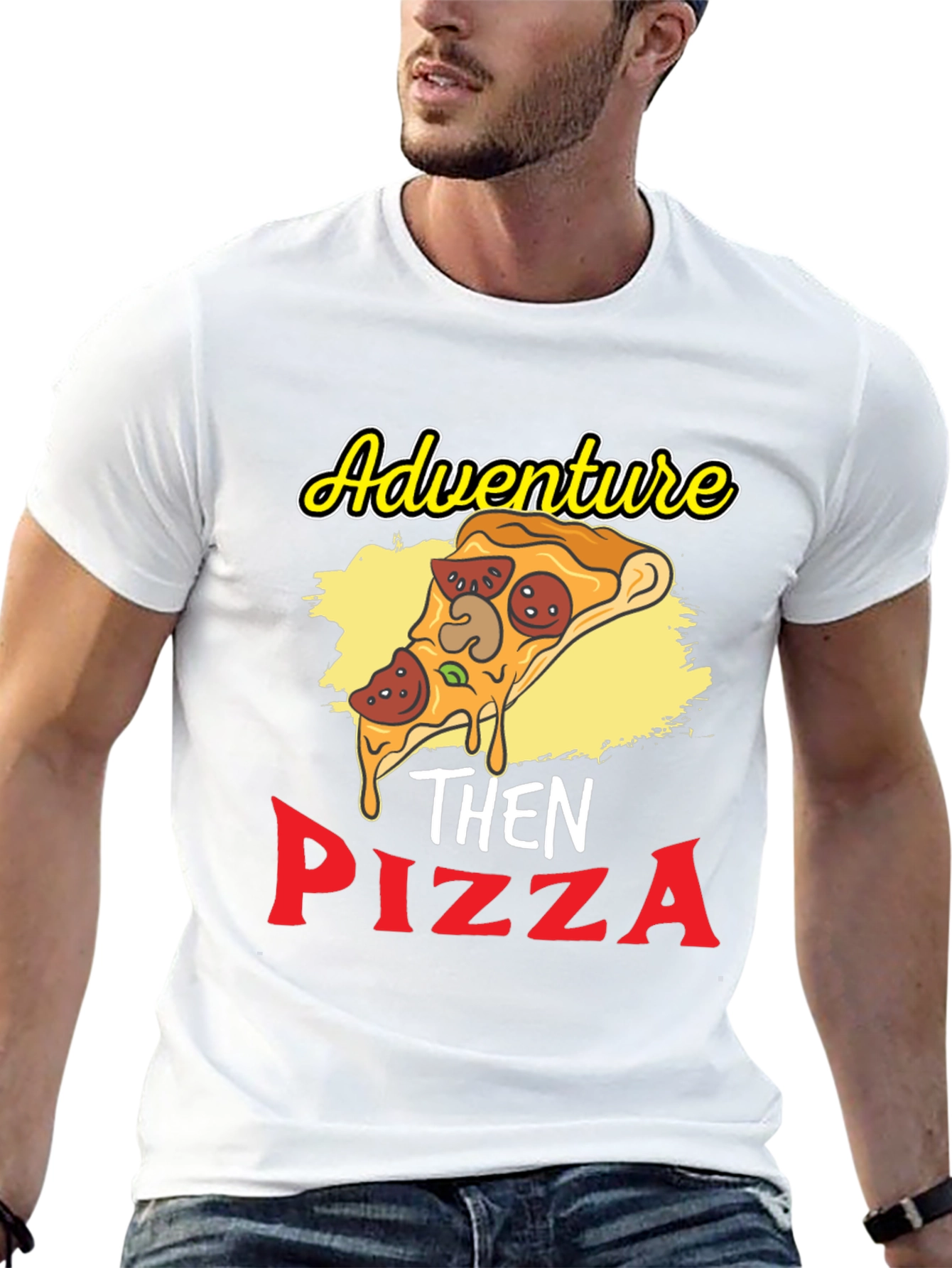 Adventure Then Pizza Graphic T-Shirt