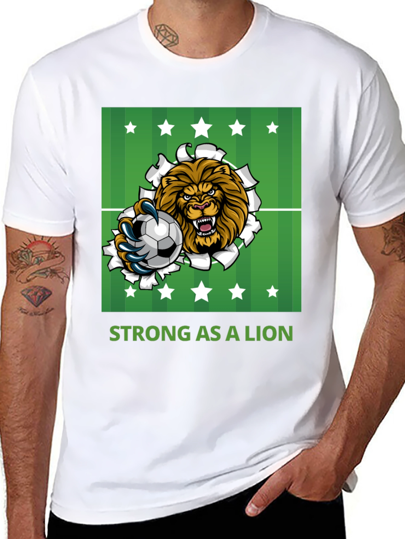 Lion Soccer Graphic Tee: Strong & Stylish