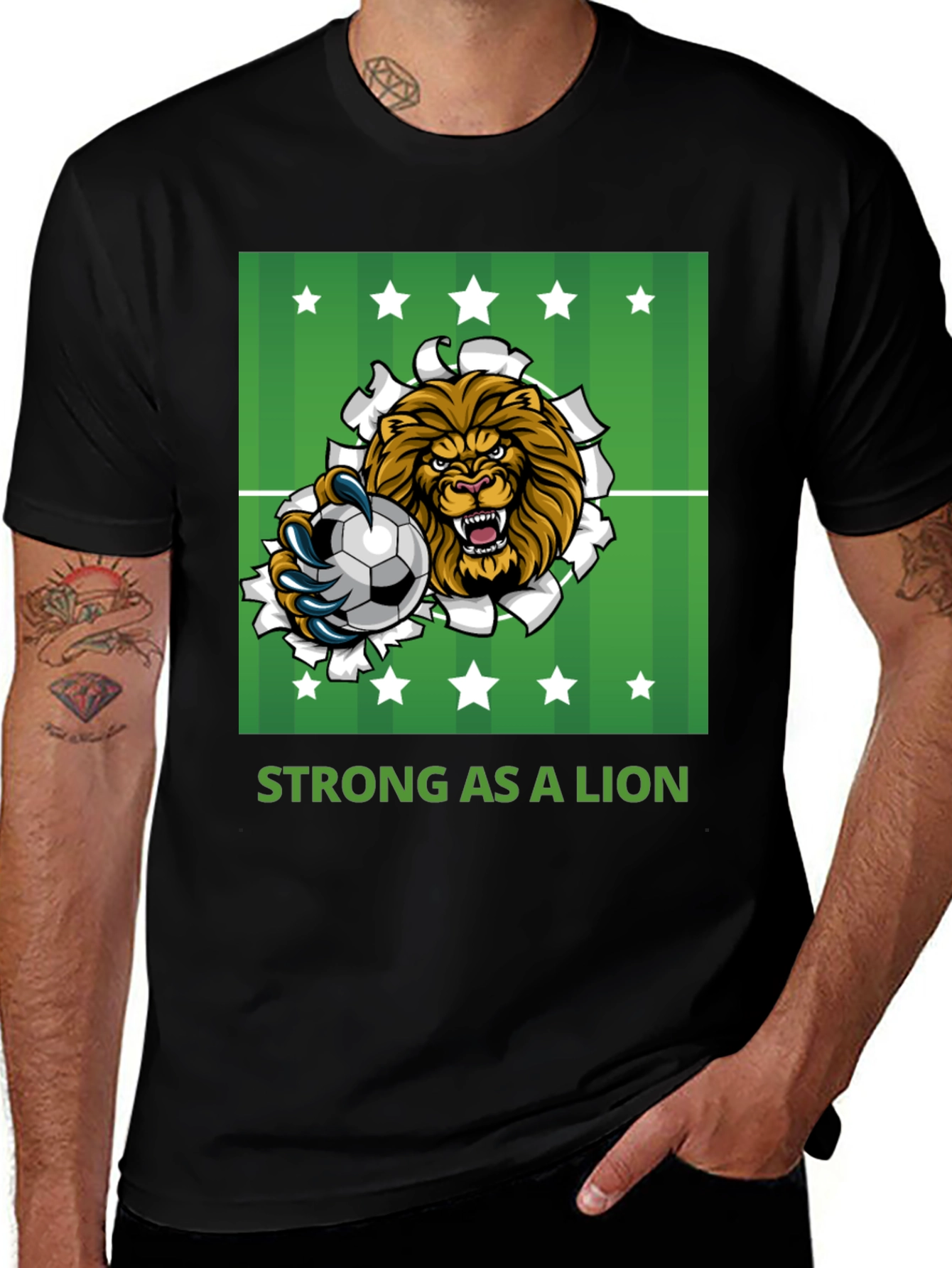 Lion Soccer Graphic Tee: Strong & Stylish