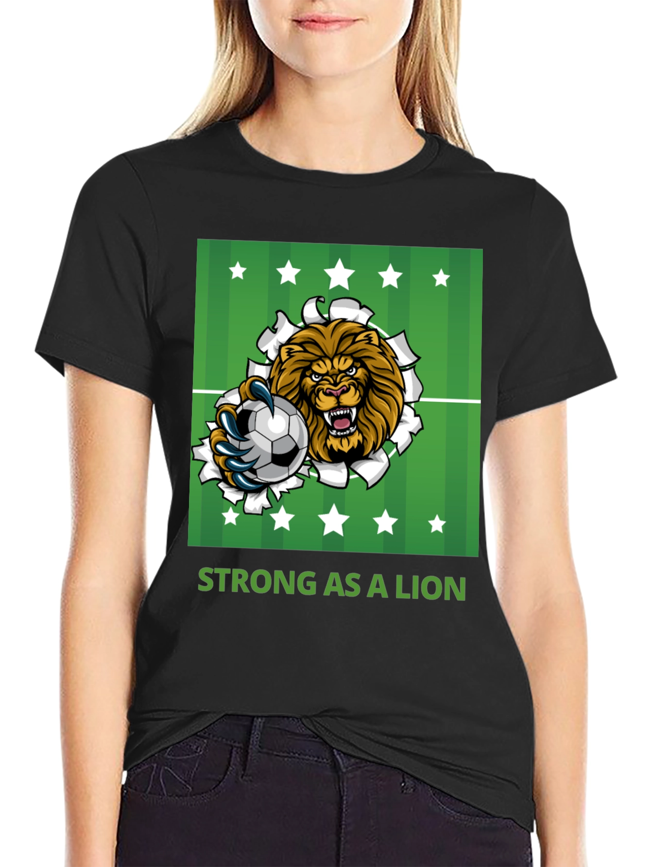 Lion Soccer Graphic Tee: Strong & Stylish