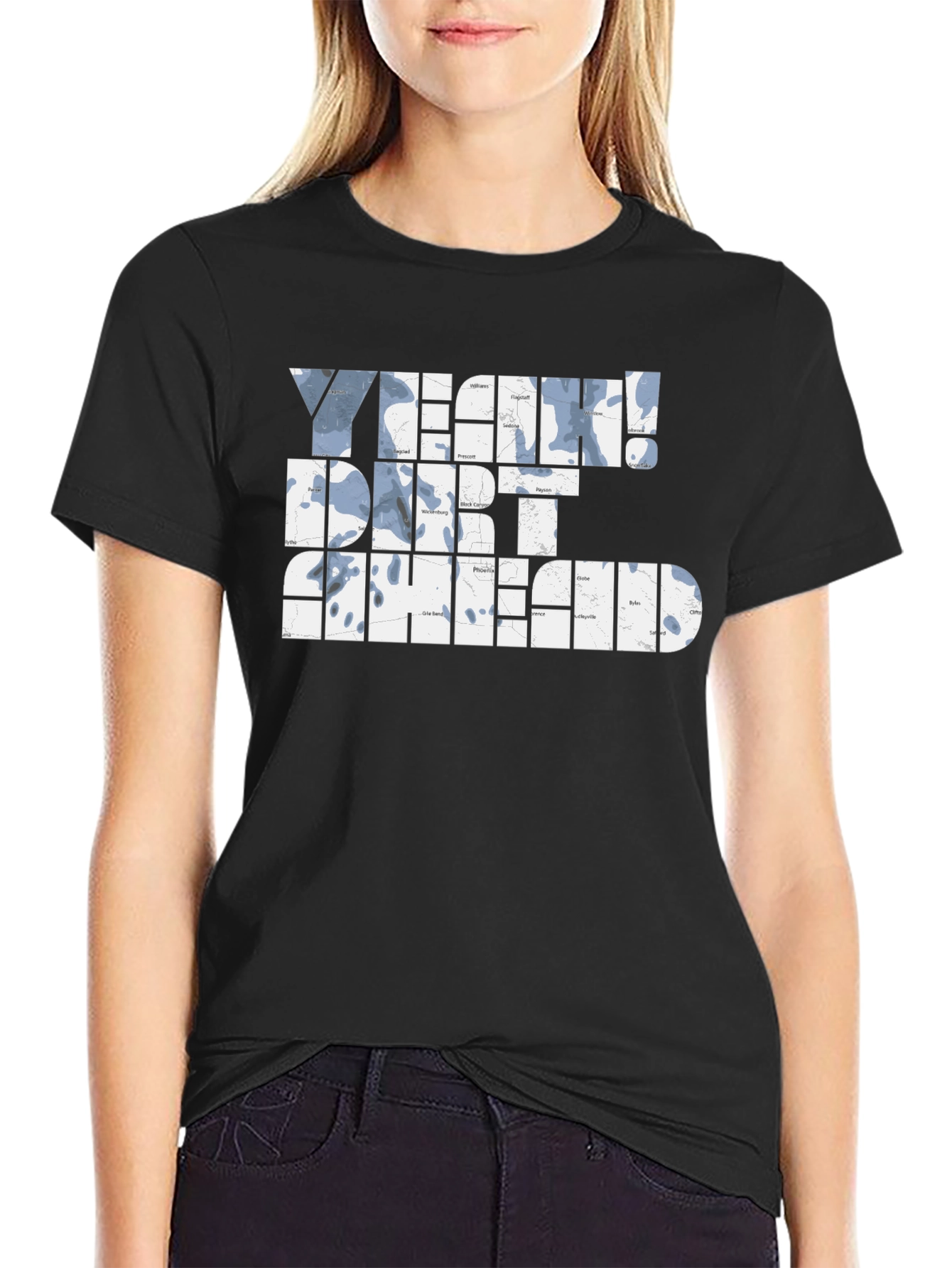 Yeah! Dirt Ahead Graphic T-Shirt - Black