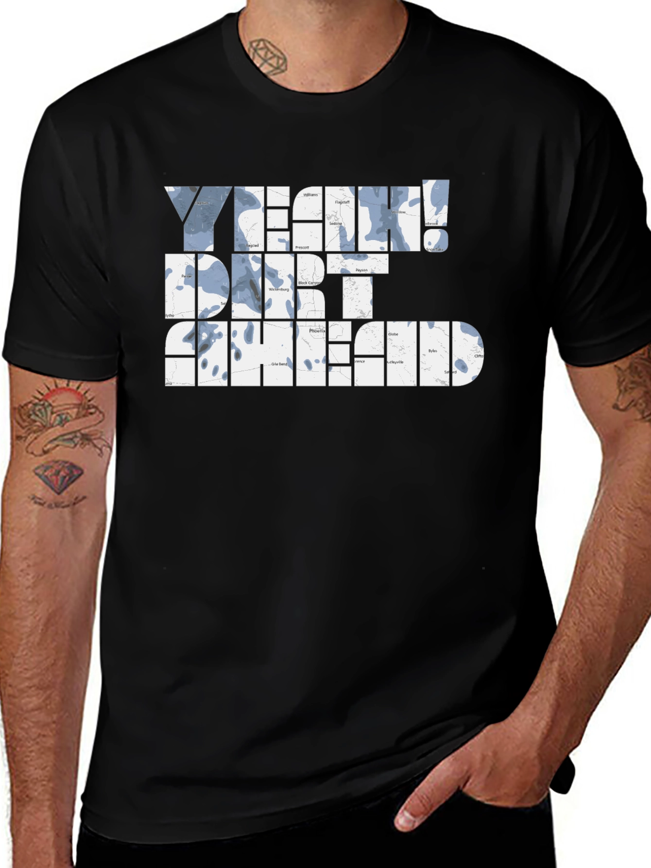 Yeah! Dirt Ahead Graphic T-Shirt - Black