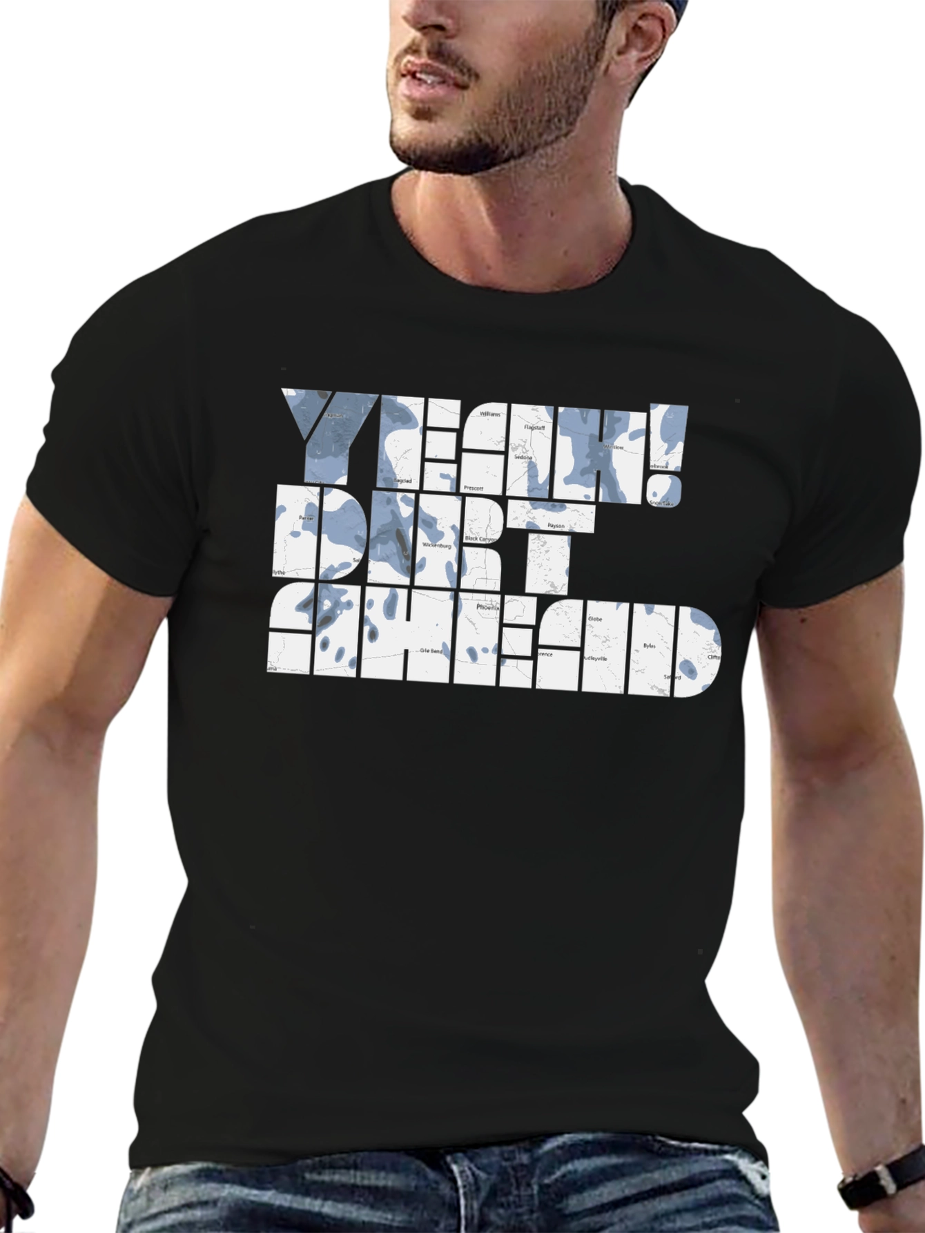 Yeah! Dirt Ahead Graphic T-Shirt - Black