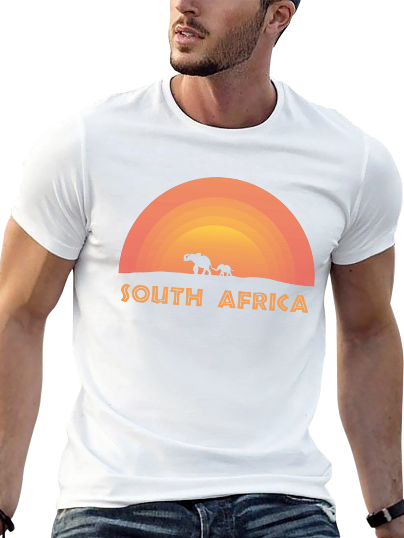 South Africa Elephant Sunset Graphic T-Shirt