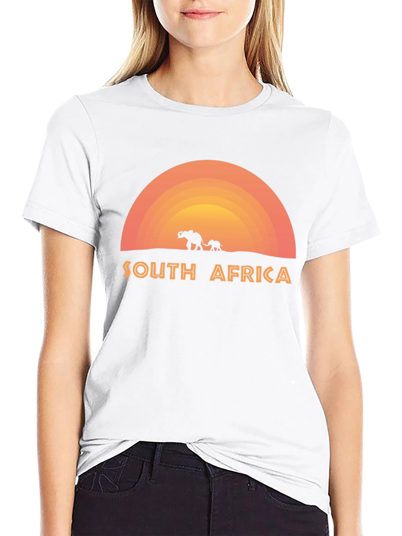South Africa Elephant Sunset Graphic T-Shirt
