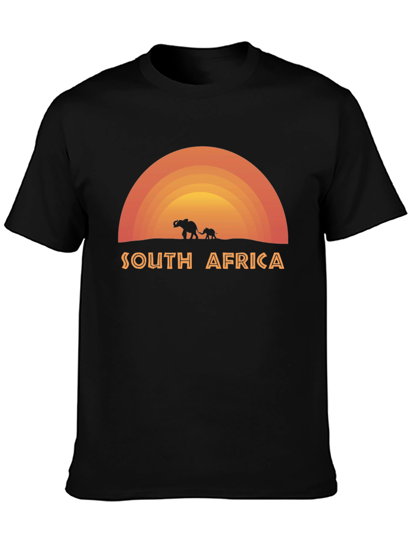 South Africa Elephant Sunset Graphic T-Shirt