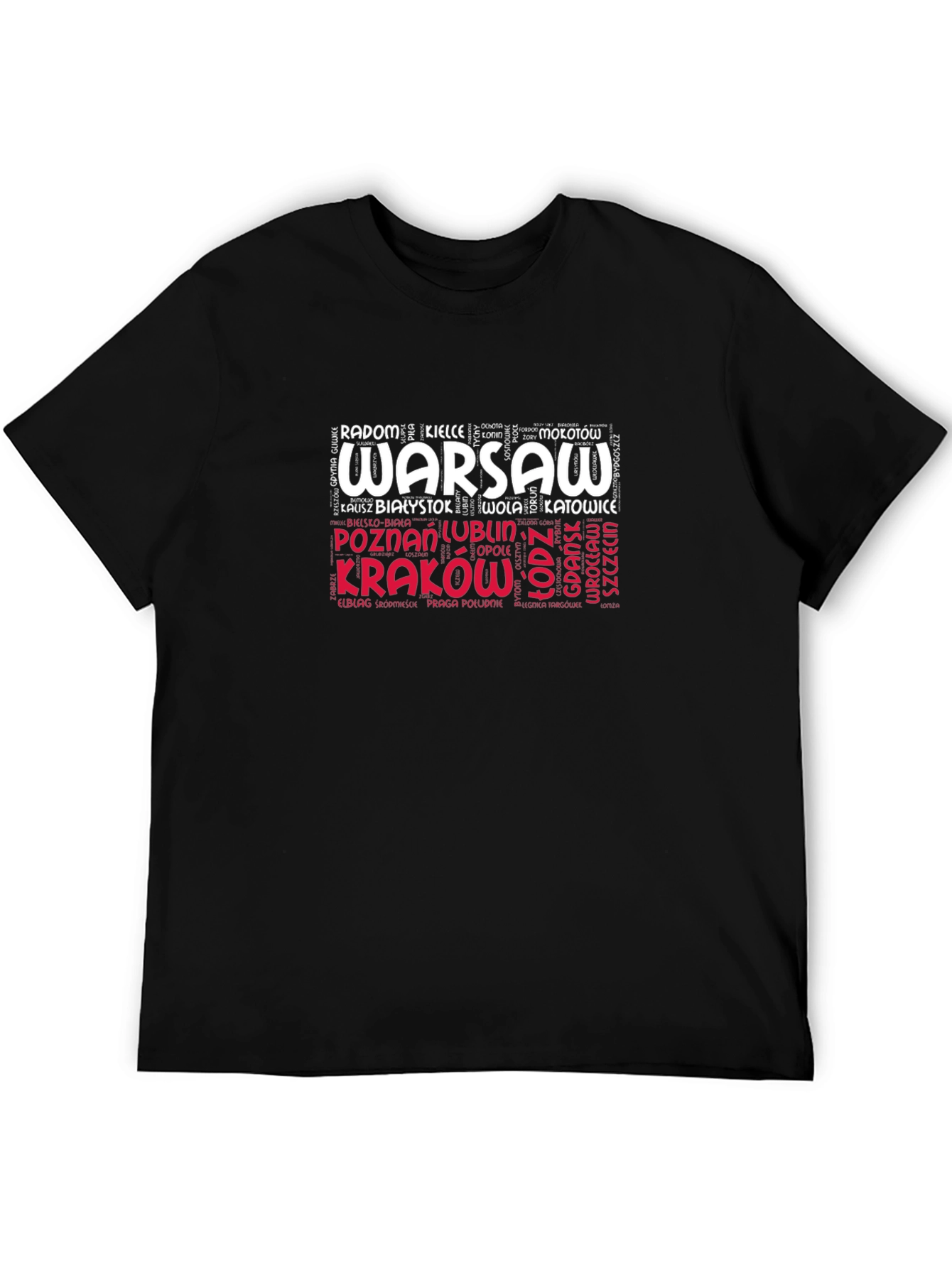 Polish Cities Word Art Graphic T-Shirt