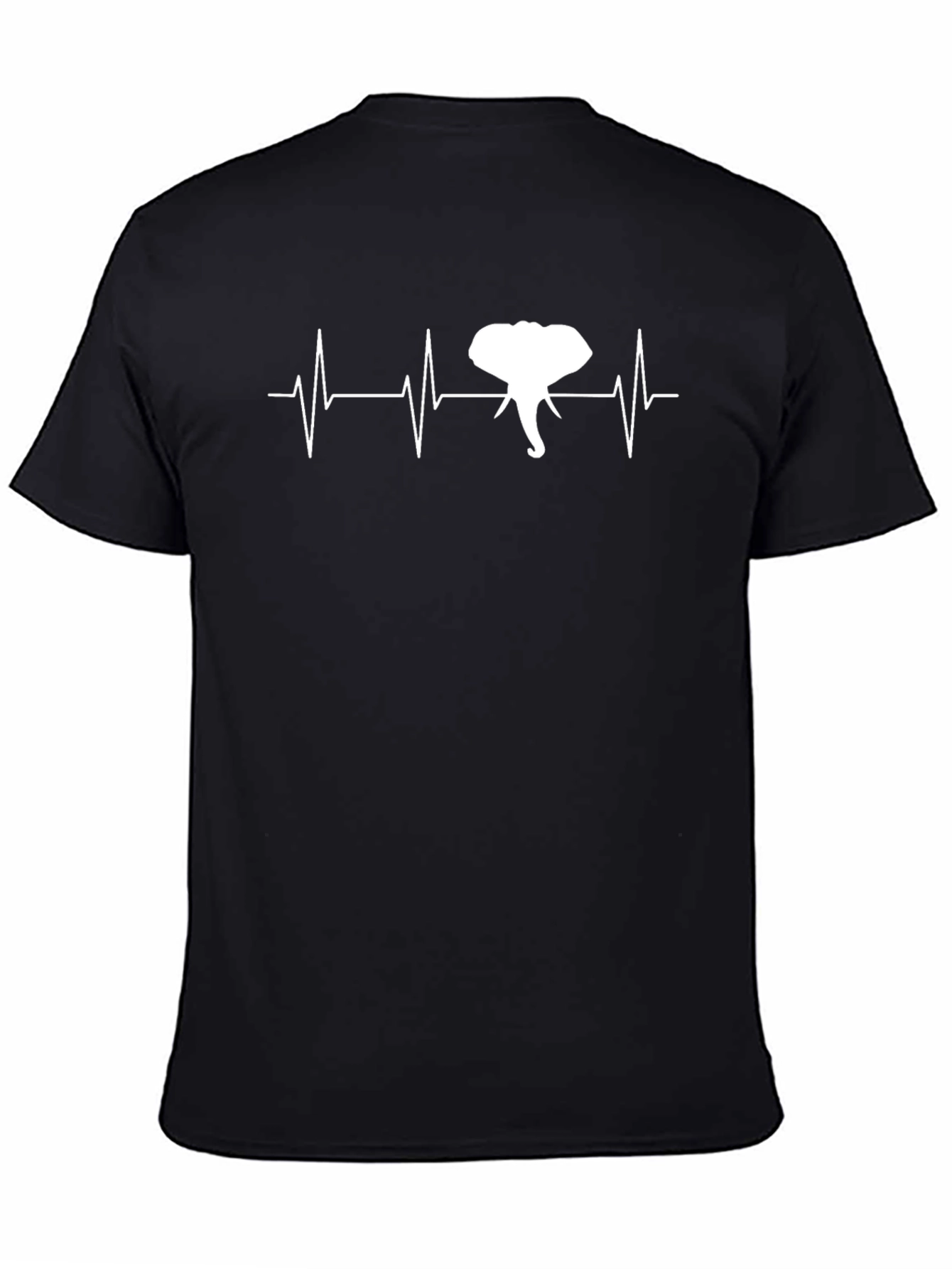 Elephant Heartbeat Graphic Black T-Shirt