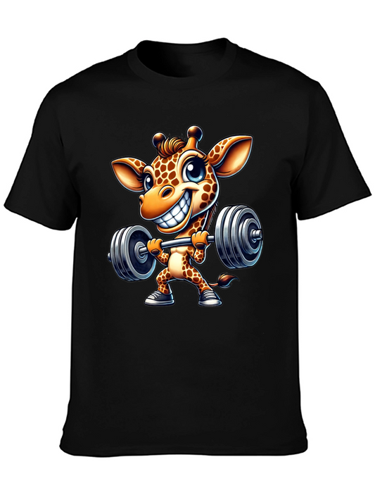 Giraffe Lifting Barbell T-Shirt