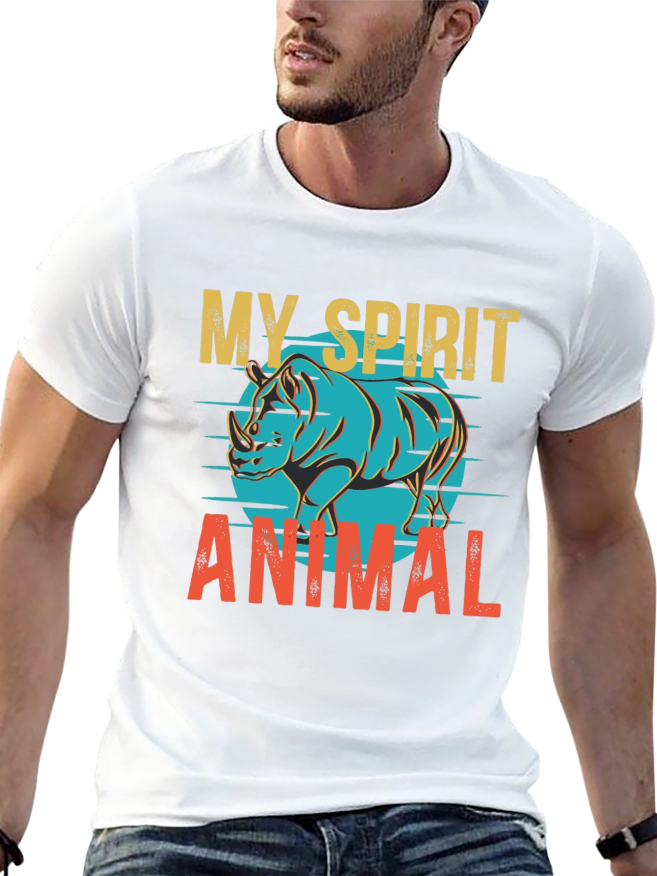 My Spirit Animal Rhino Graphic T-Shirt