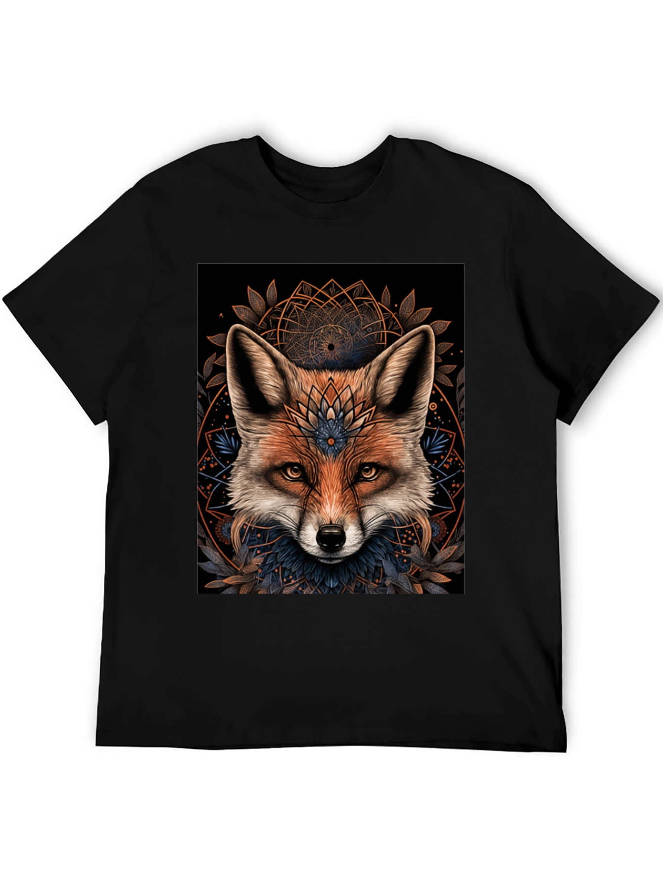 Mystic Fox Graphic Tee - Stylish Mens Black T-Shirt