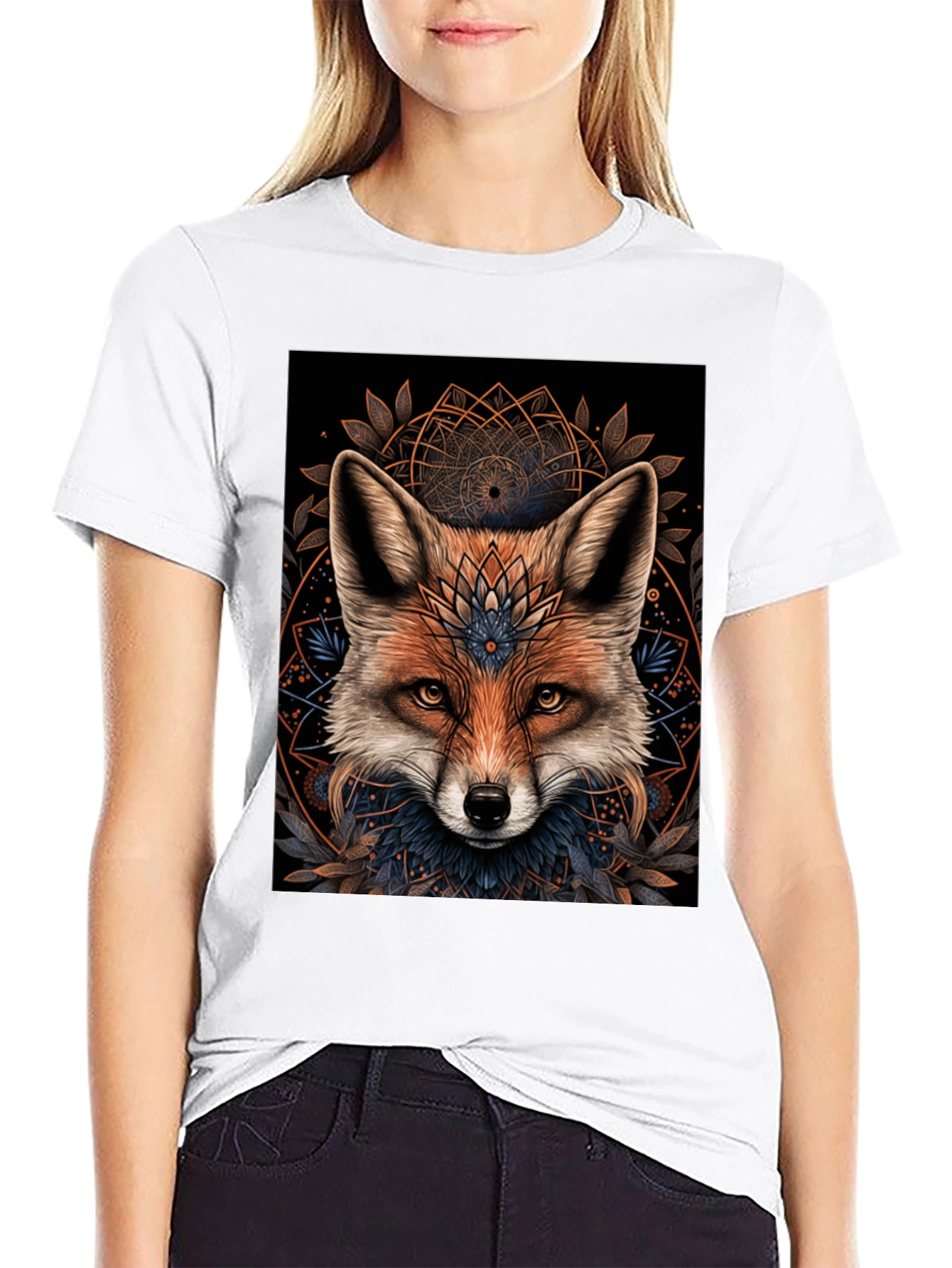 Mystic Fox Graphic Tee - Stylish Mens Black T-Shirt