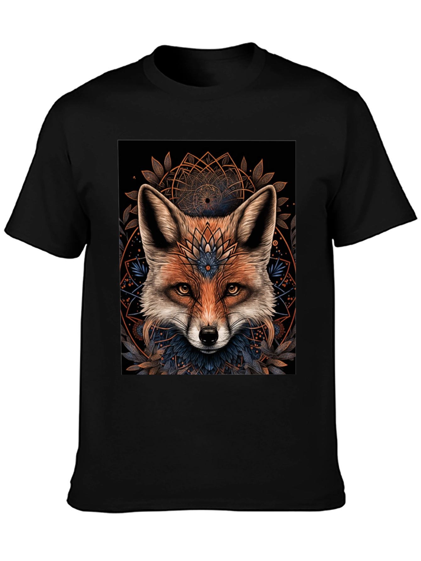 Mystic Fox Graphic Tee - Stylish Mens Black T-Shirt