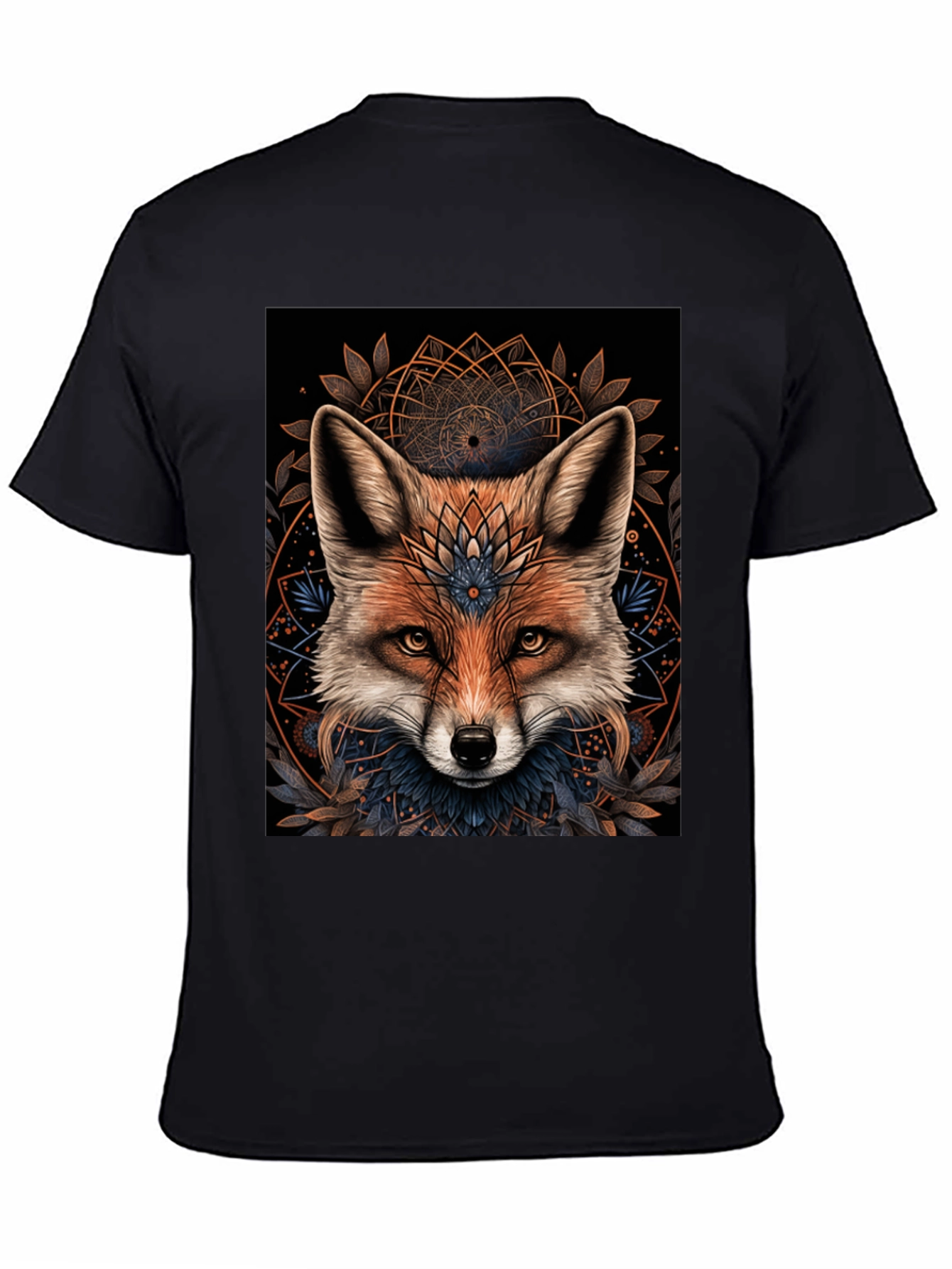 Mystic Fox Graphic Tee - Stylish Mens Black T-Shirt