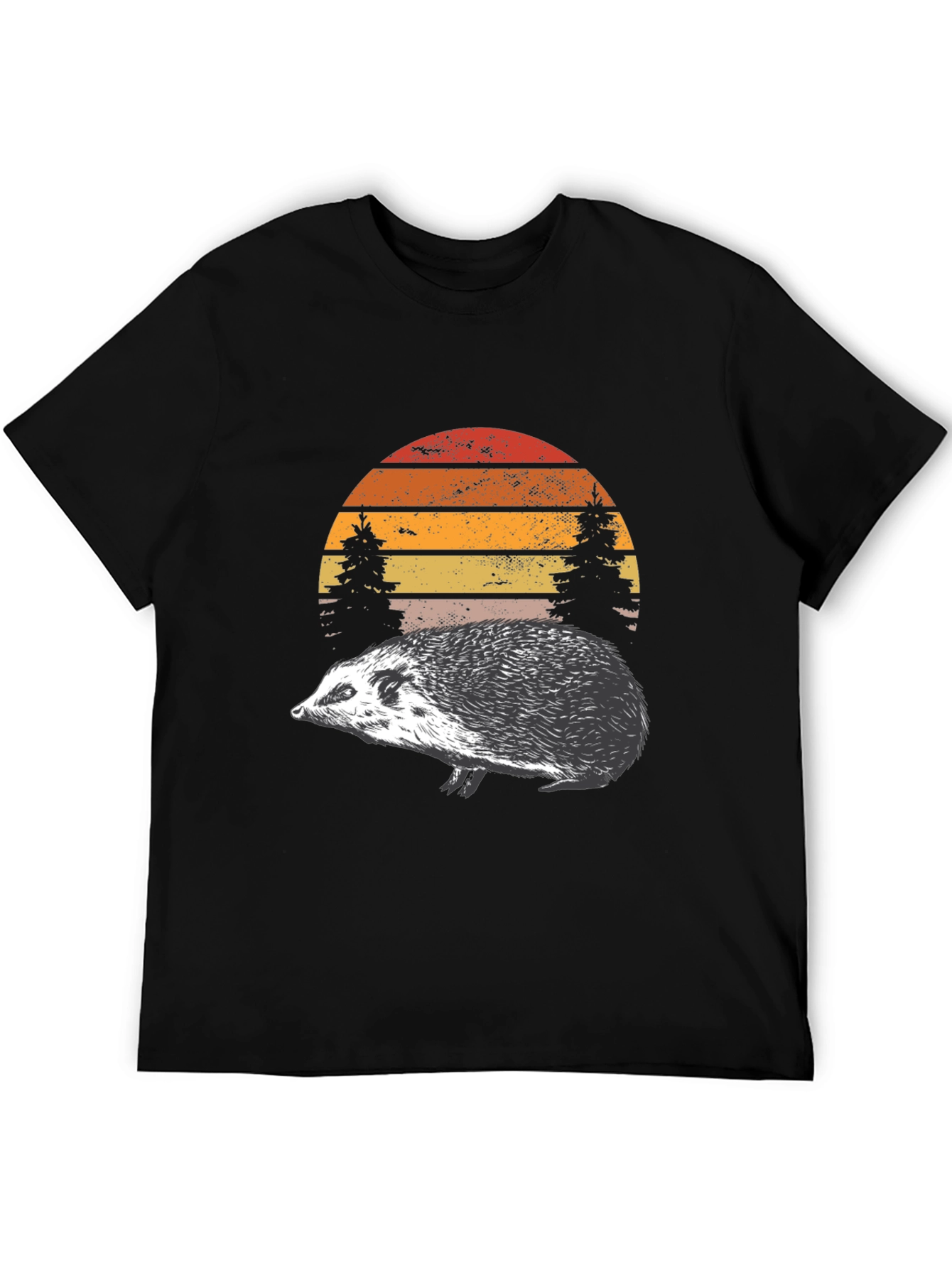 Hedgehog Sunset Graphic Tee - Nature Lover Shirt