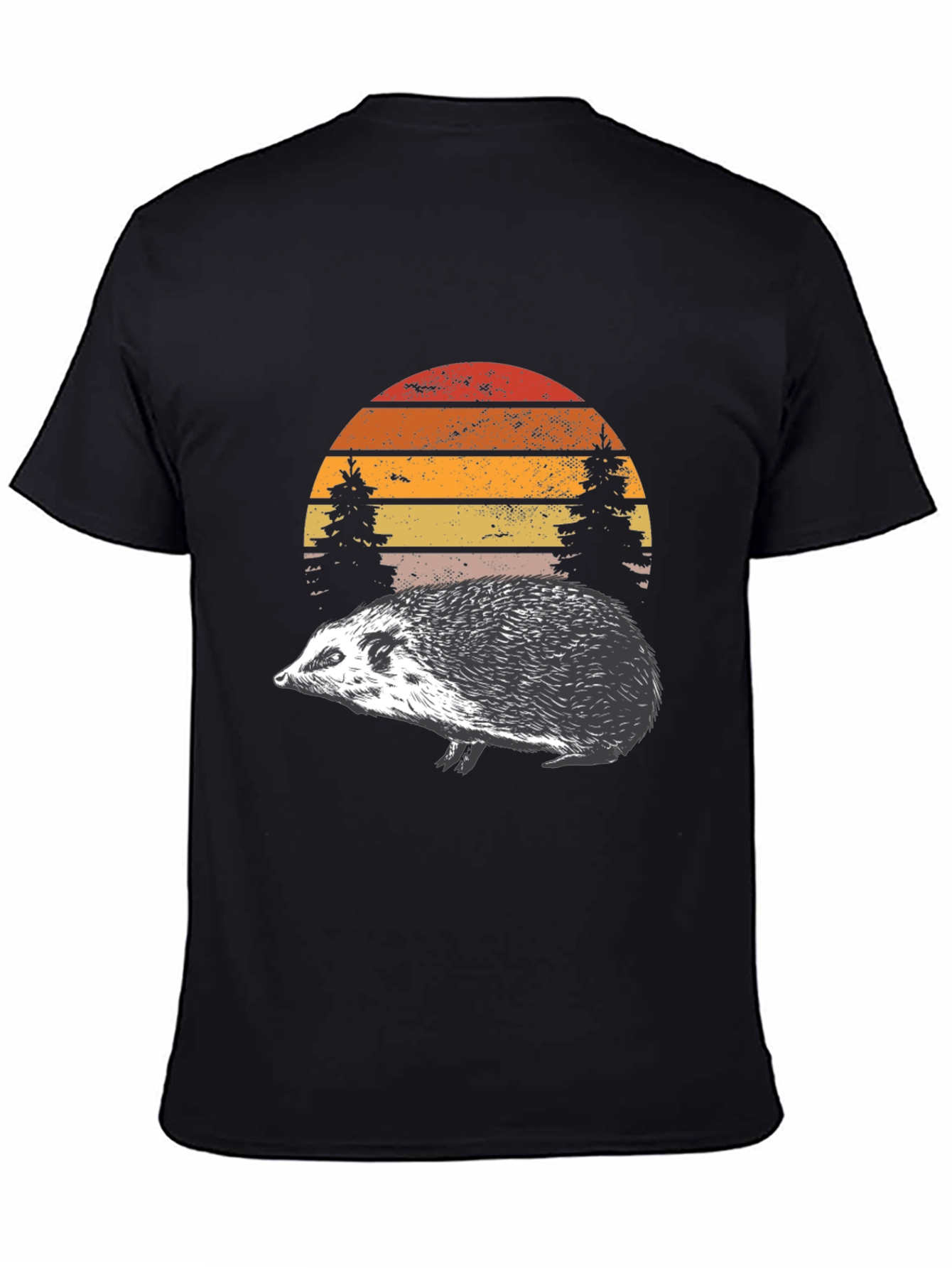 Hedgehog Sunset Graphic Tee - Nature Lover Shirt