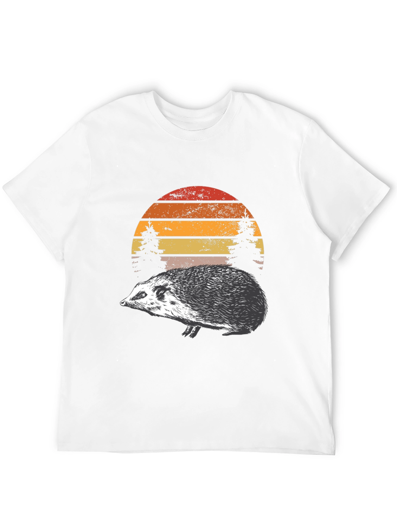 Hedgehog Sunset Graphic Tee - Nature Lover Shirt