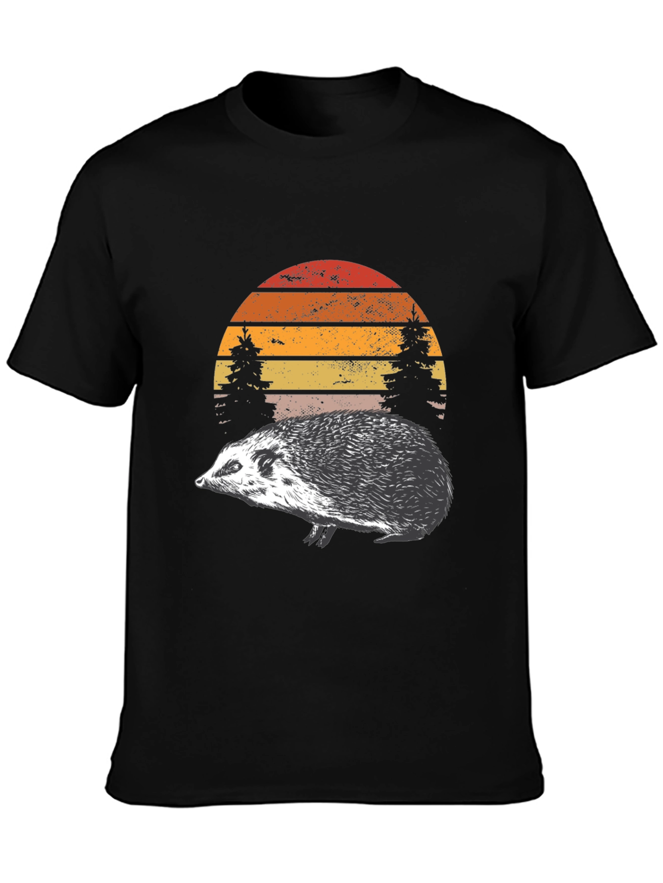Hedgehog Sunset Graphic Tee - Nature Lover Shirt