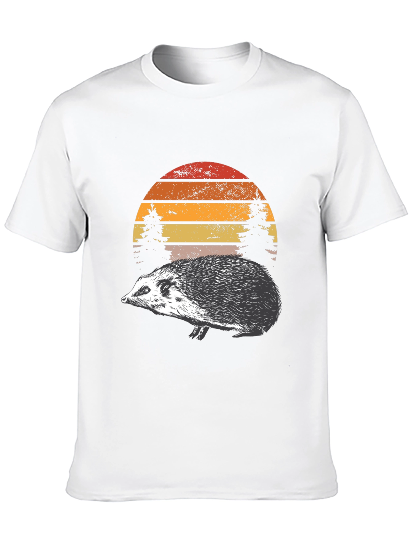 Hedgehog Sunset Graphic Tee - Nature Lover Shirt