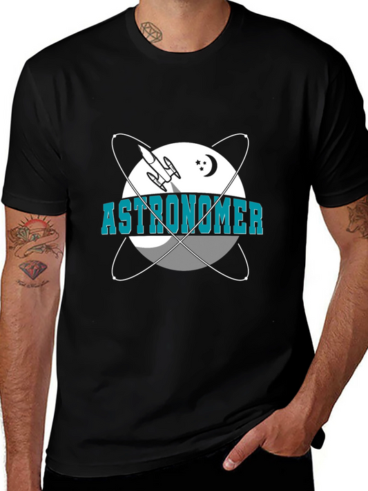 Astronomer T-Shirt - Space Rocket & Planets Design