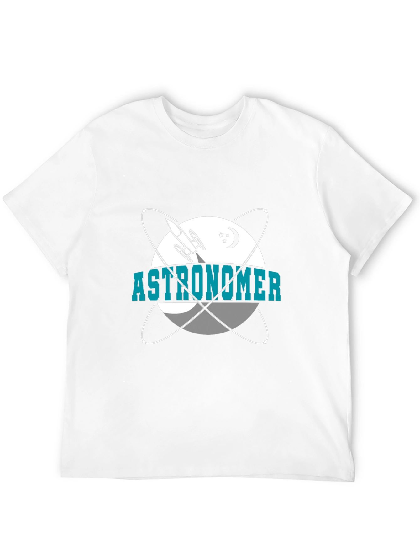 Astronomer T-Shirt - Space Rocket & Planets Design