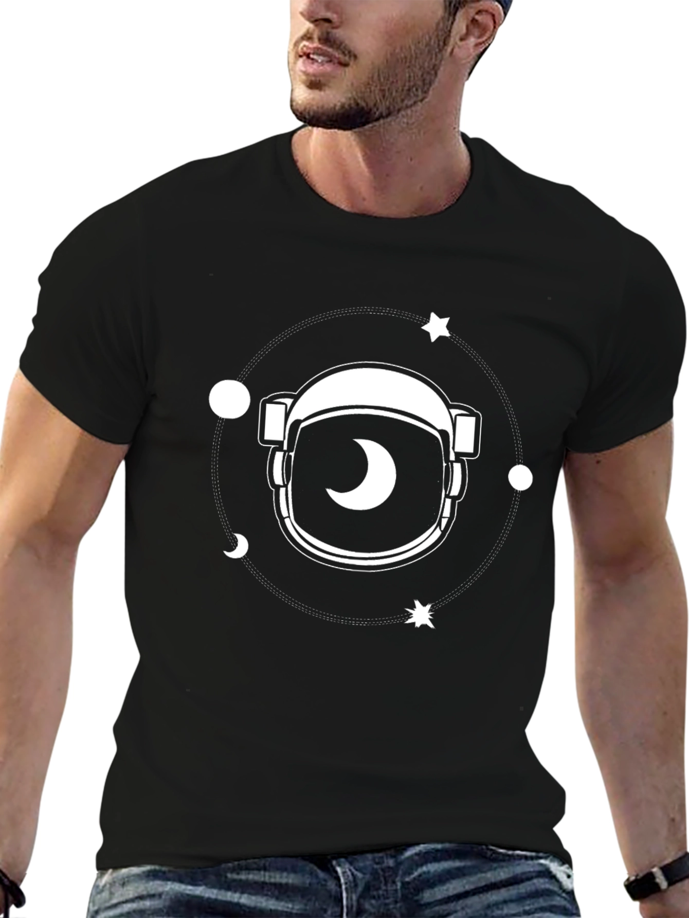 Astronaut Helmet Graphic Tee - Space Explorer Shirt