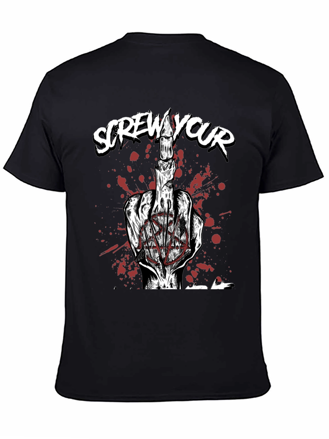 Screw Your Candle Middle Finger Graphic T-Shirt