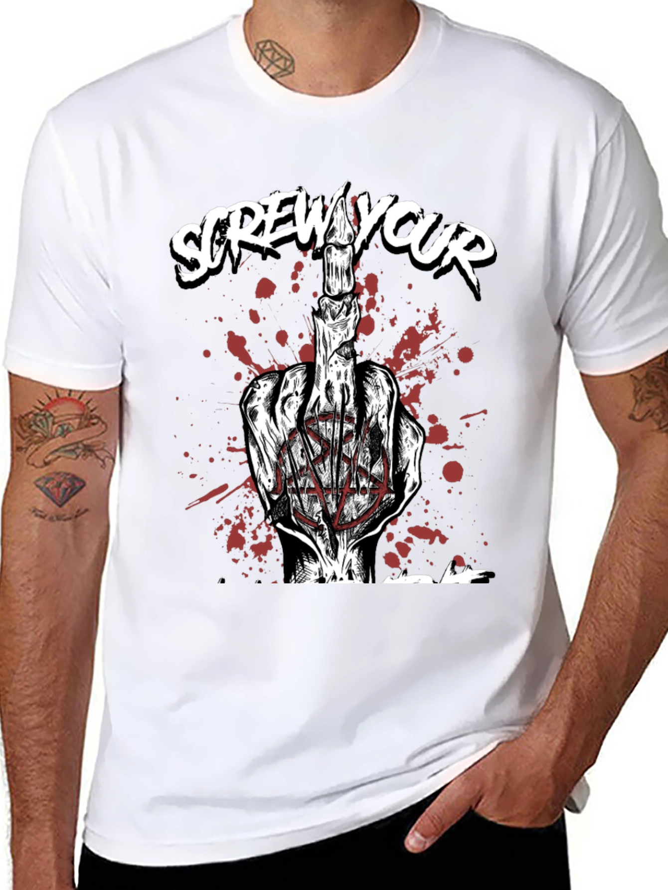 Screw Your Candle Middle Finger Graphic T-Shirt