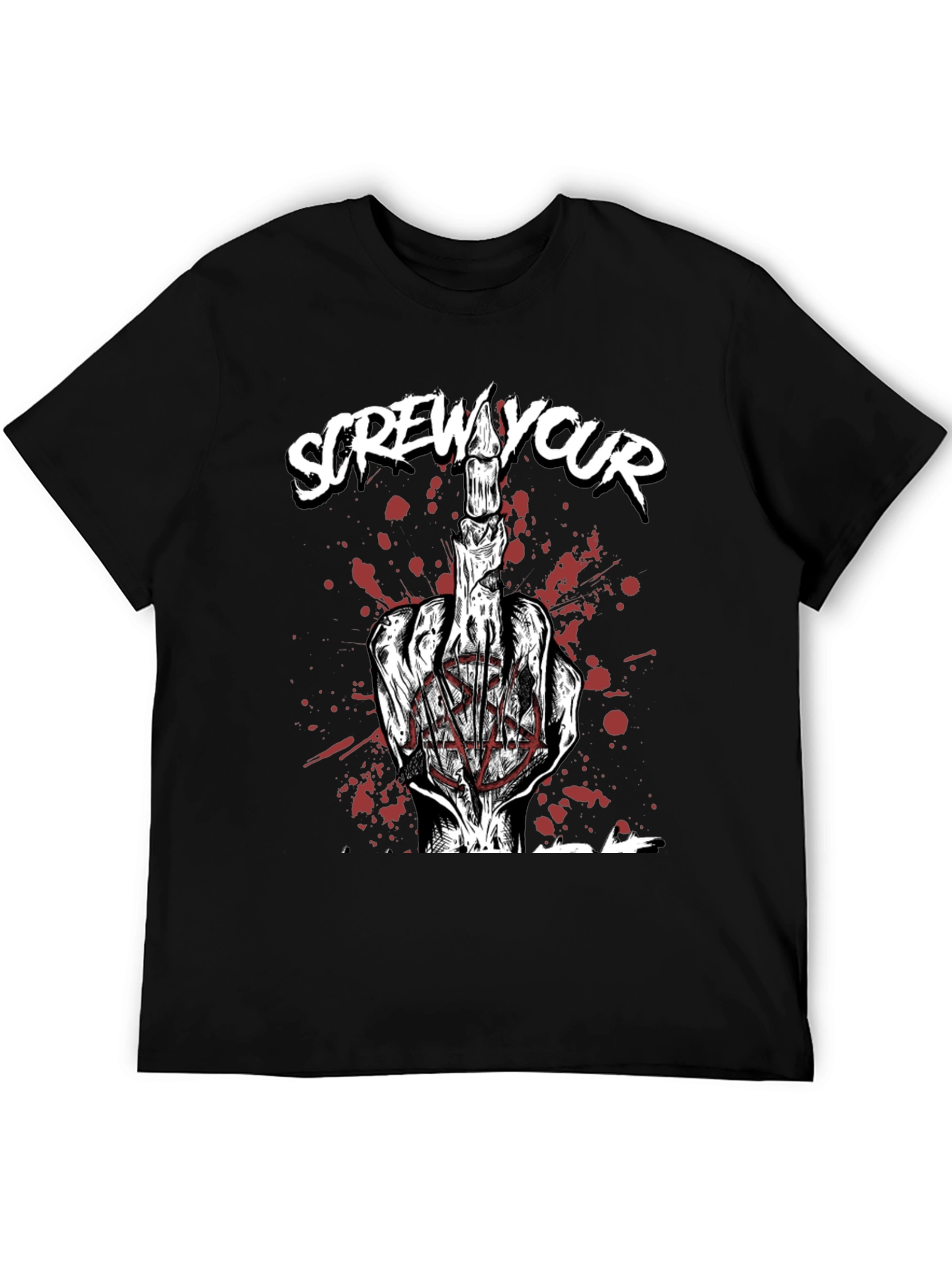 Screw Your Candle Middle Finger Graphic T-Shirt