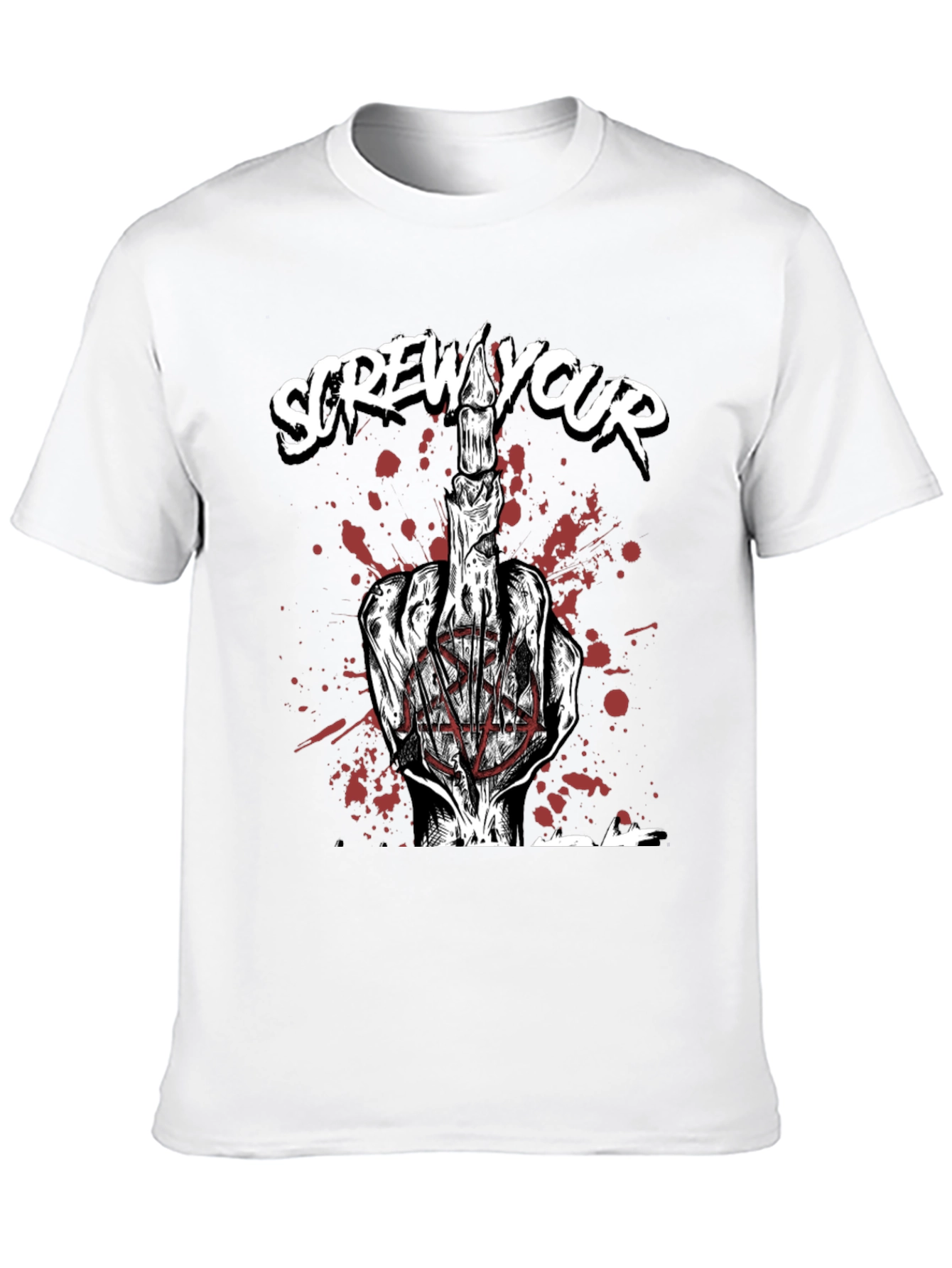 Screw Your Candle Middle Finger Graphic T-Shirt