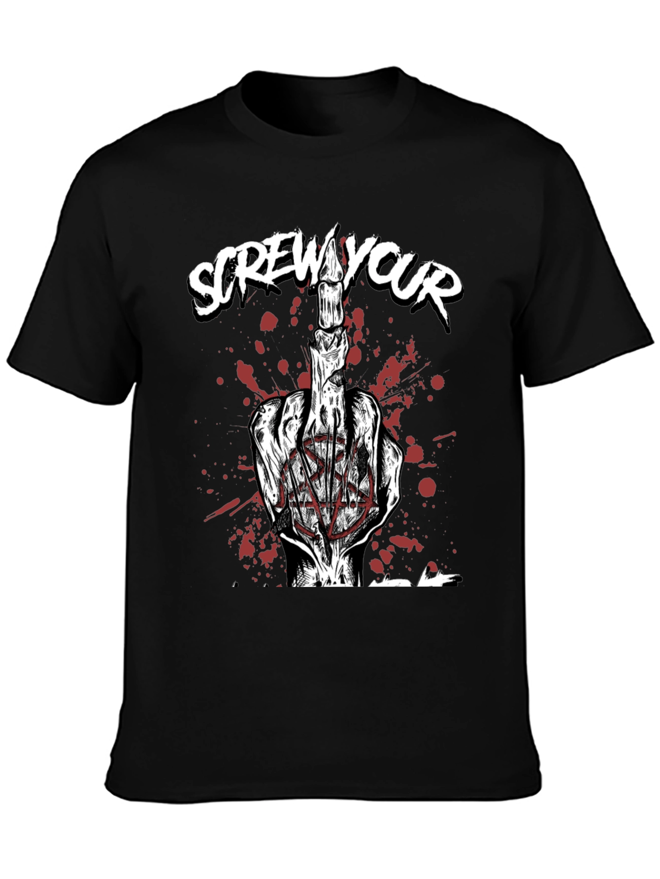 Screw Your Candle Middle Finger Graphic T-Shirt