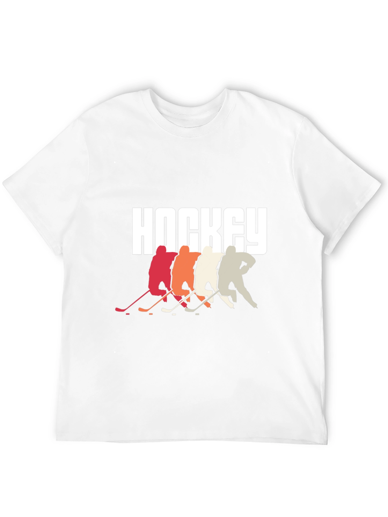 Hockey Players Graphic Tee - Retro Style Cool Design