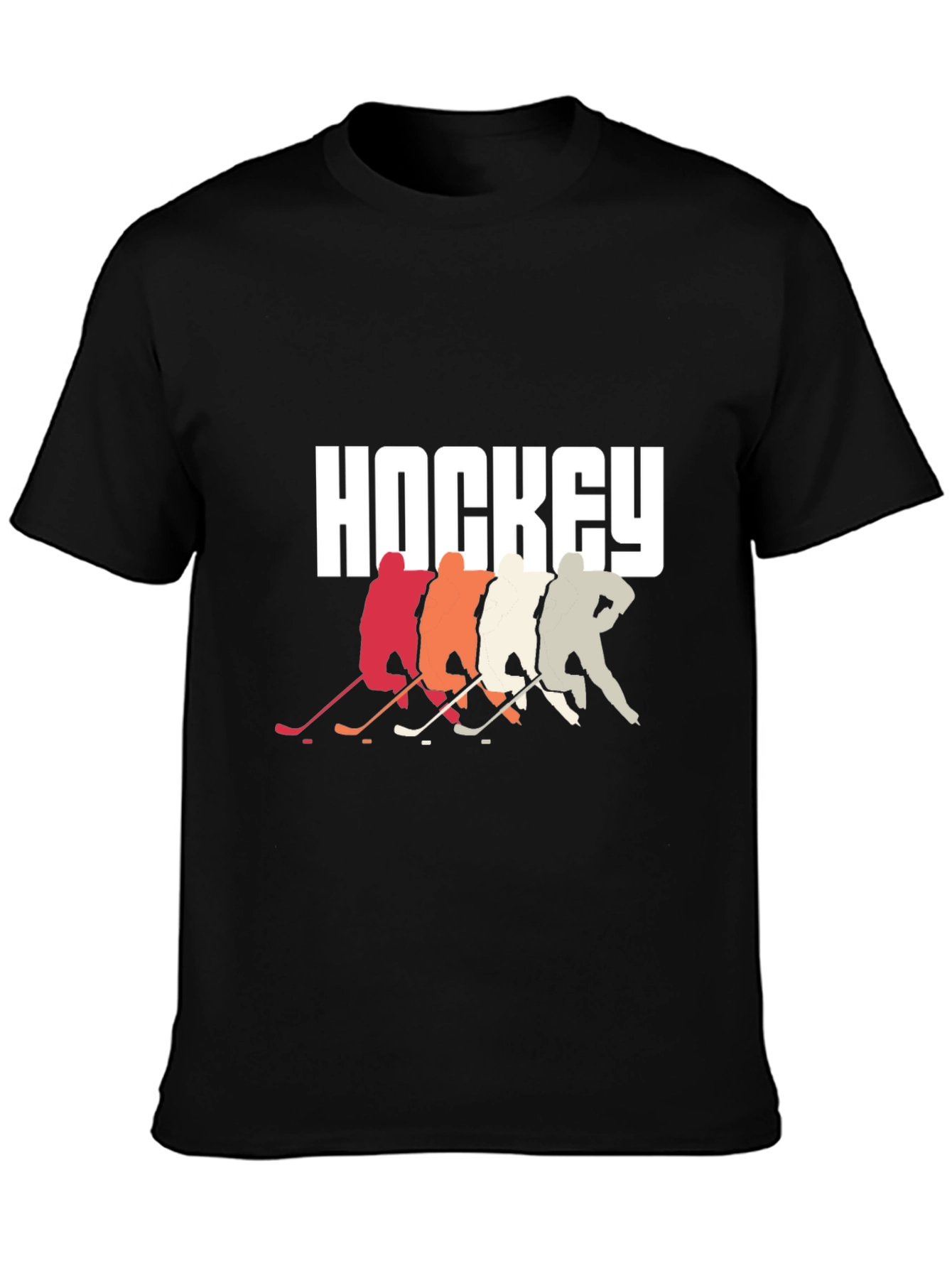 Hockey Players Graphic Tee - Retro Style Cool Design