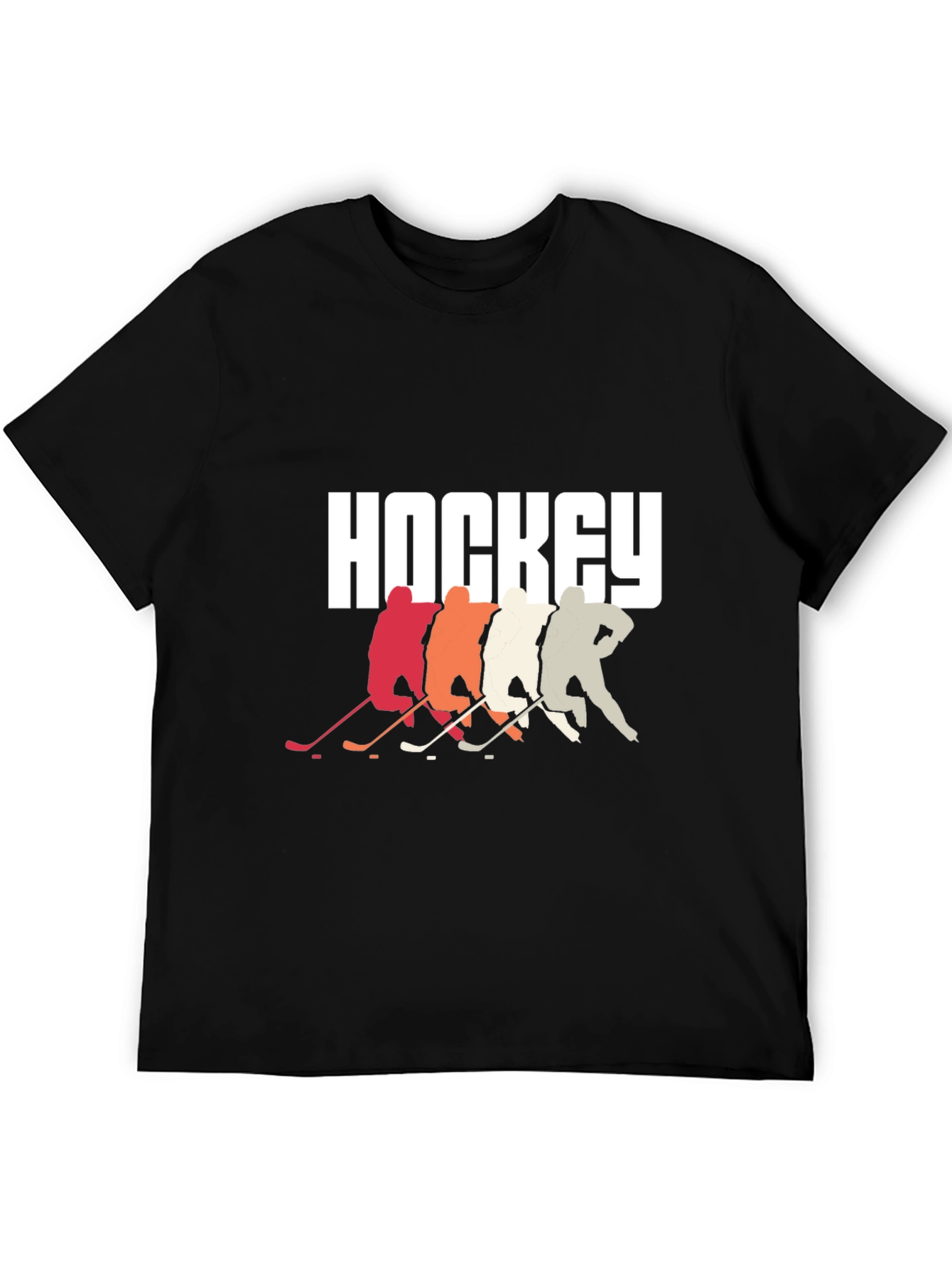 Hockey Players Graphic Tee - Retro Style Cool Design