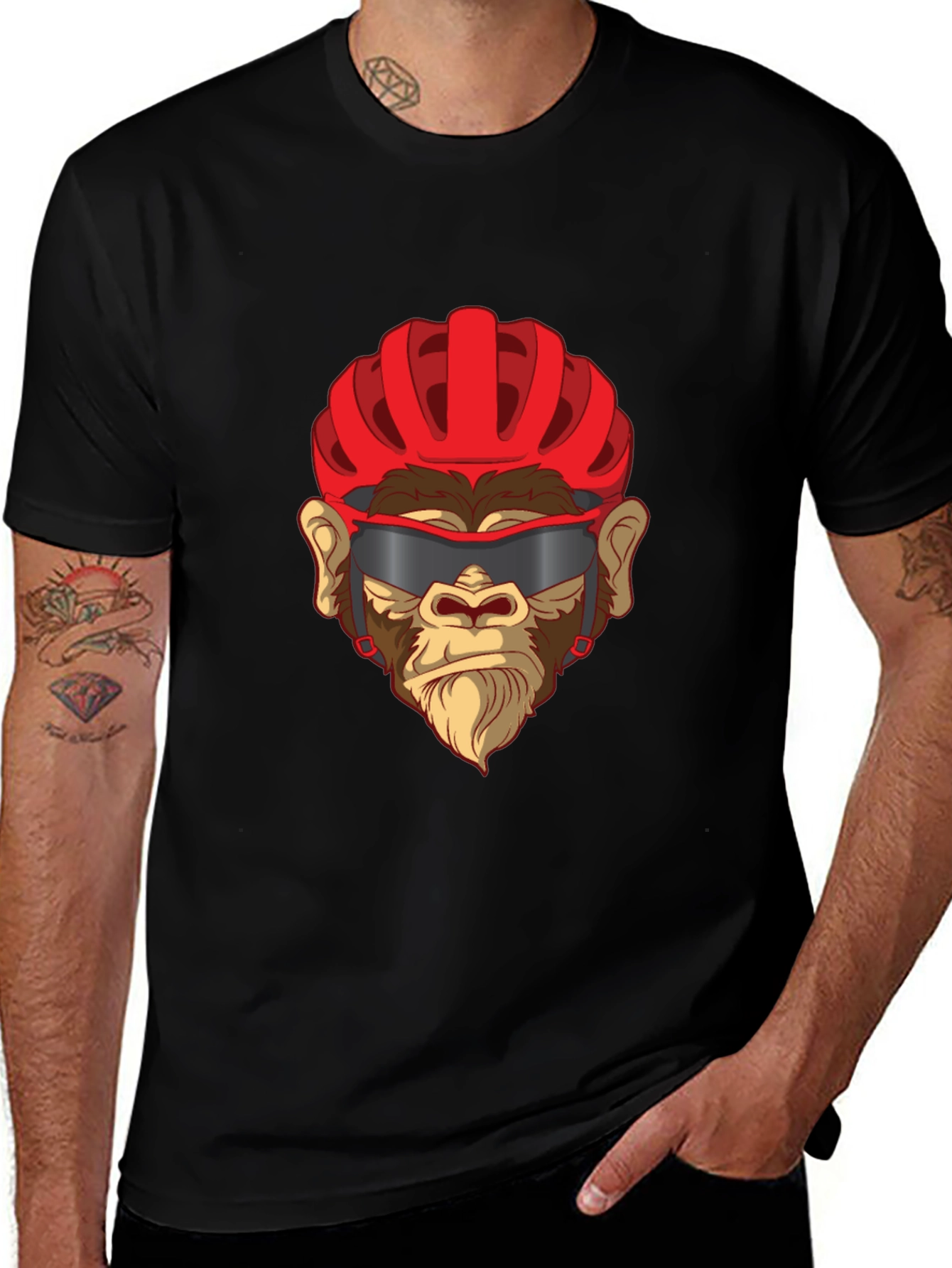 Cool Ape Cyclist Graphic T-Shirt